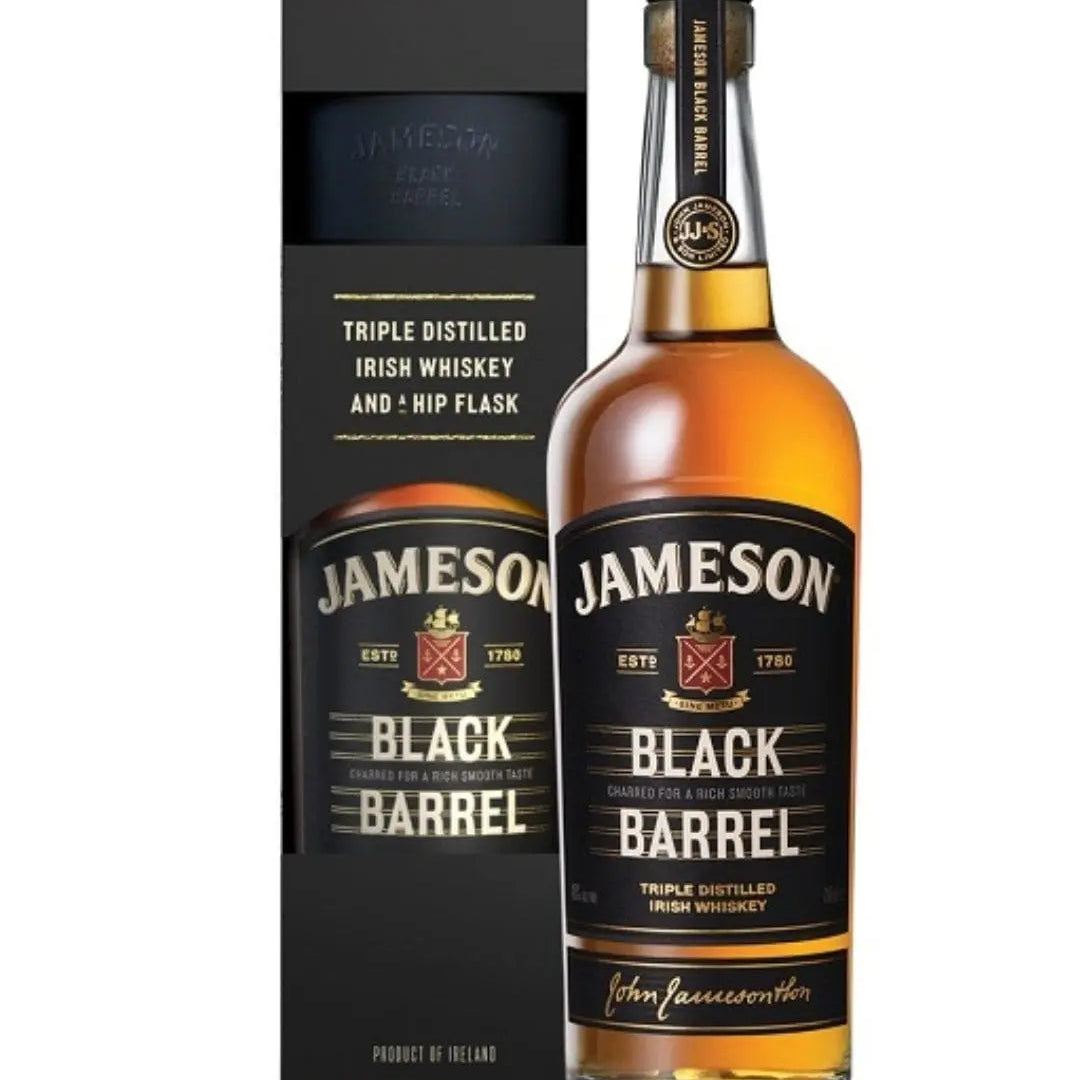 Jameson Black Barrel Irish Whiskey Flask Gift Pack, 70 cl