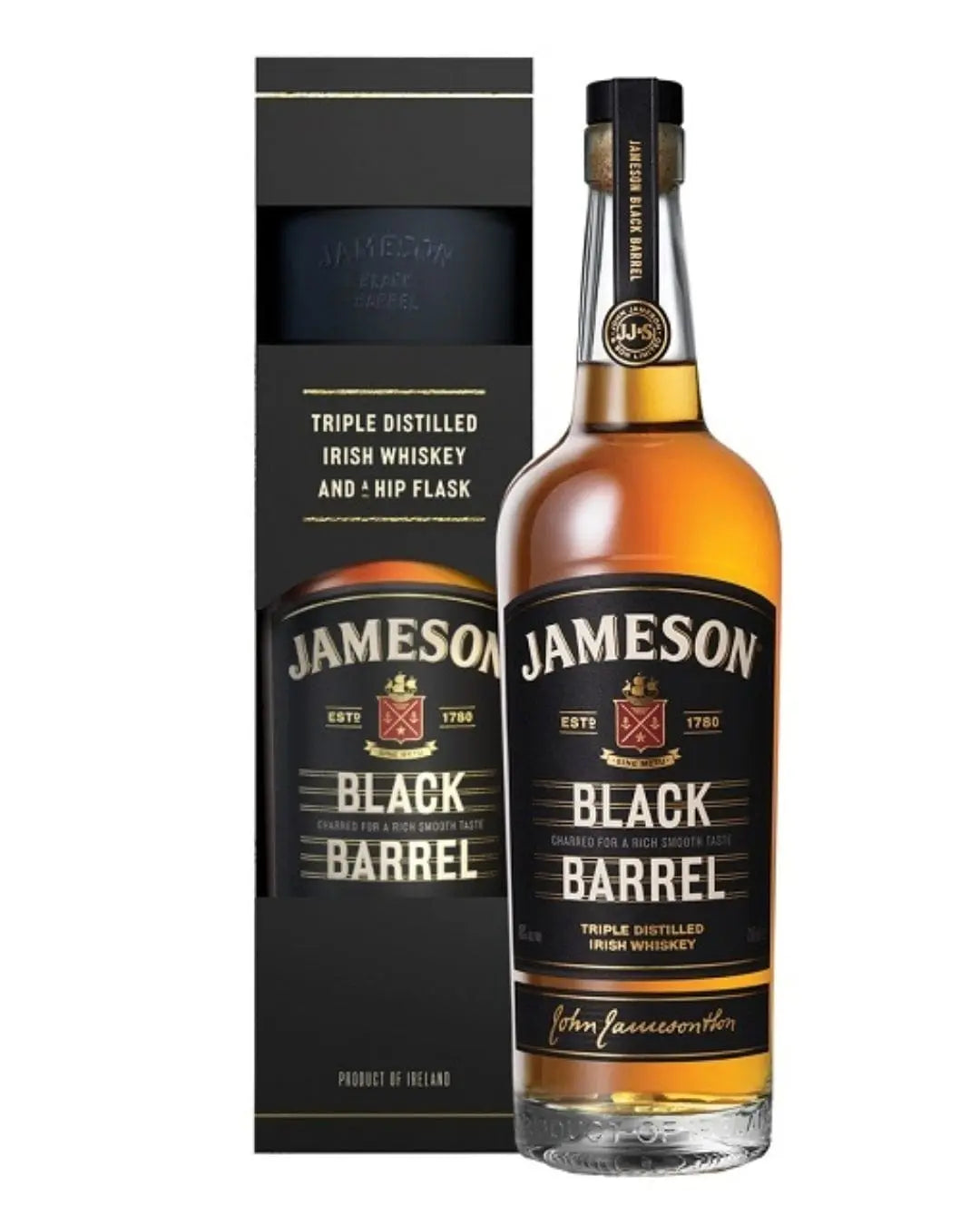 Jameson Black Barrel Irish Whiskey Flask Gift Pack, 70 cl