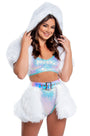 Light Up Furry Belted Skirt