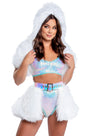 Light Up Furry Belted Skirt