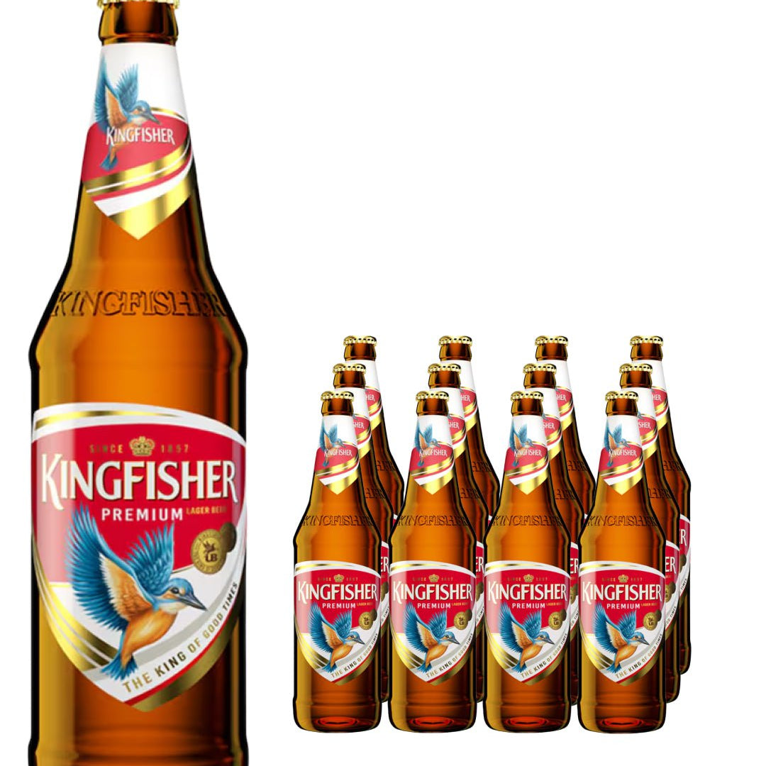 Kingfisher Premium Lager Beer Bottle Multipack, 12 x 650 ml