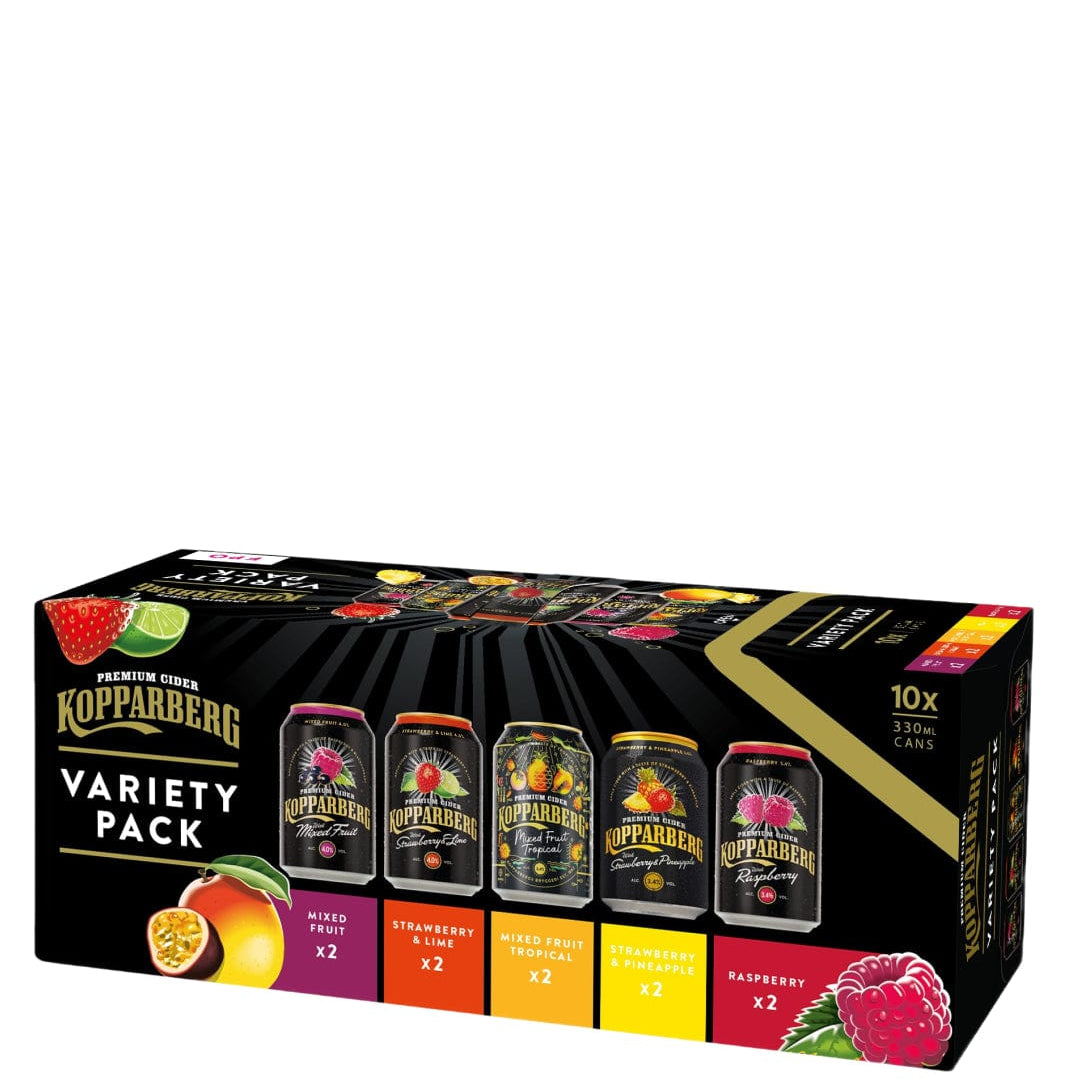 Kopparberg Fruit Cider Variety Mixed Case Can Multipack, 10 x 330 ml