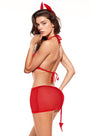 Devil Fishnet Lingerie Costume Set