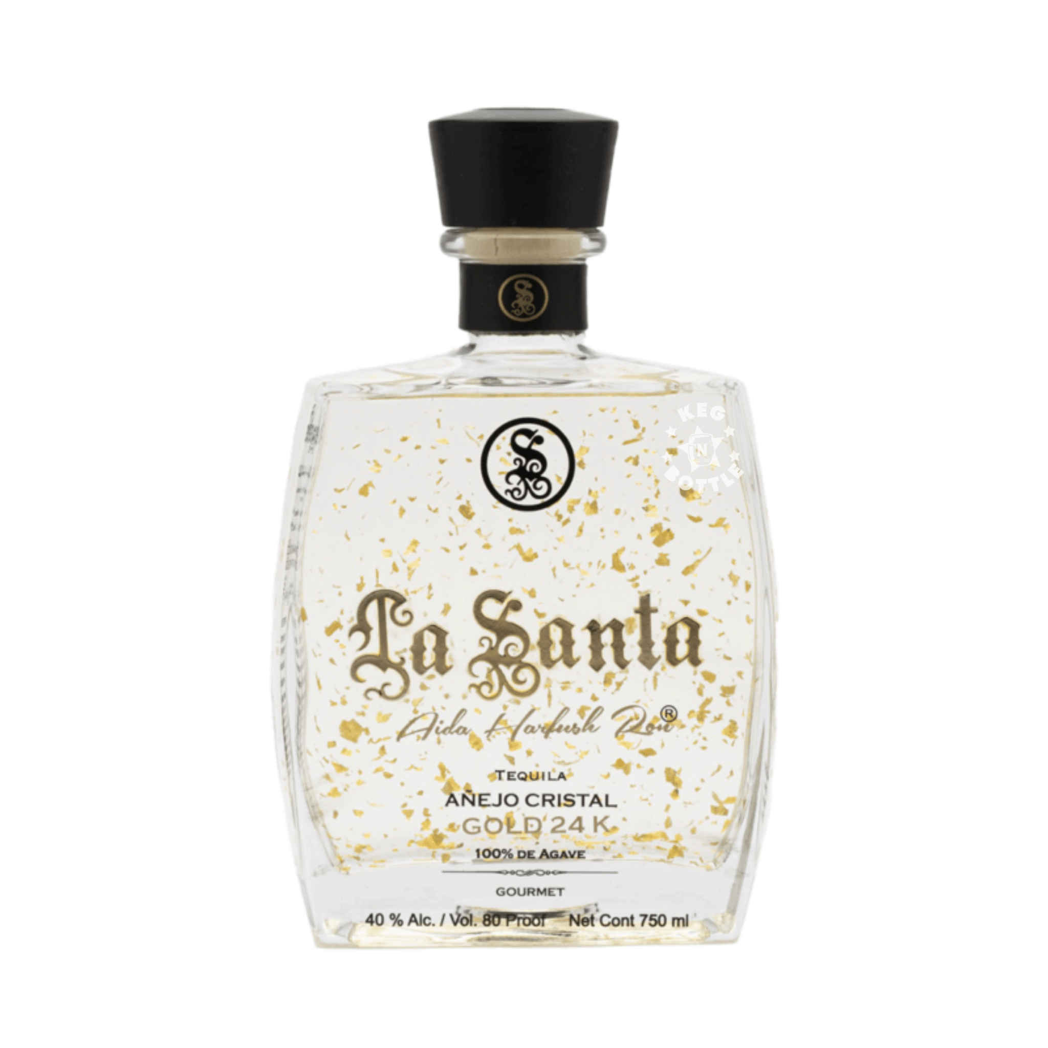 La Santa Anejo Cristalino Gold 24K Tequila (750 ml)