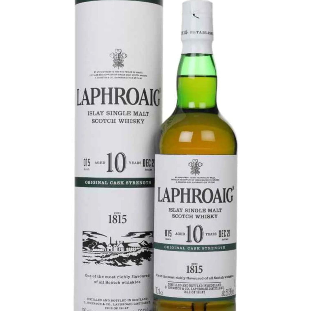 Laphroaig 10 Year Old Original Cask Strength Islay Single Malt Scotch Whisky, 70 cl