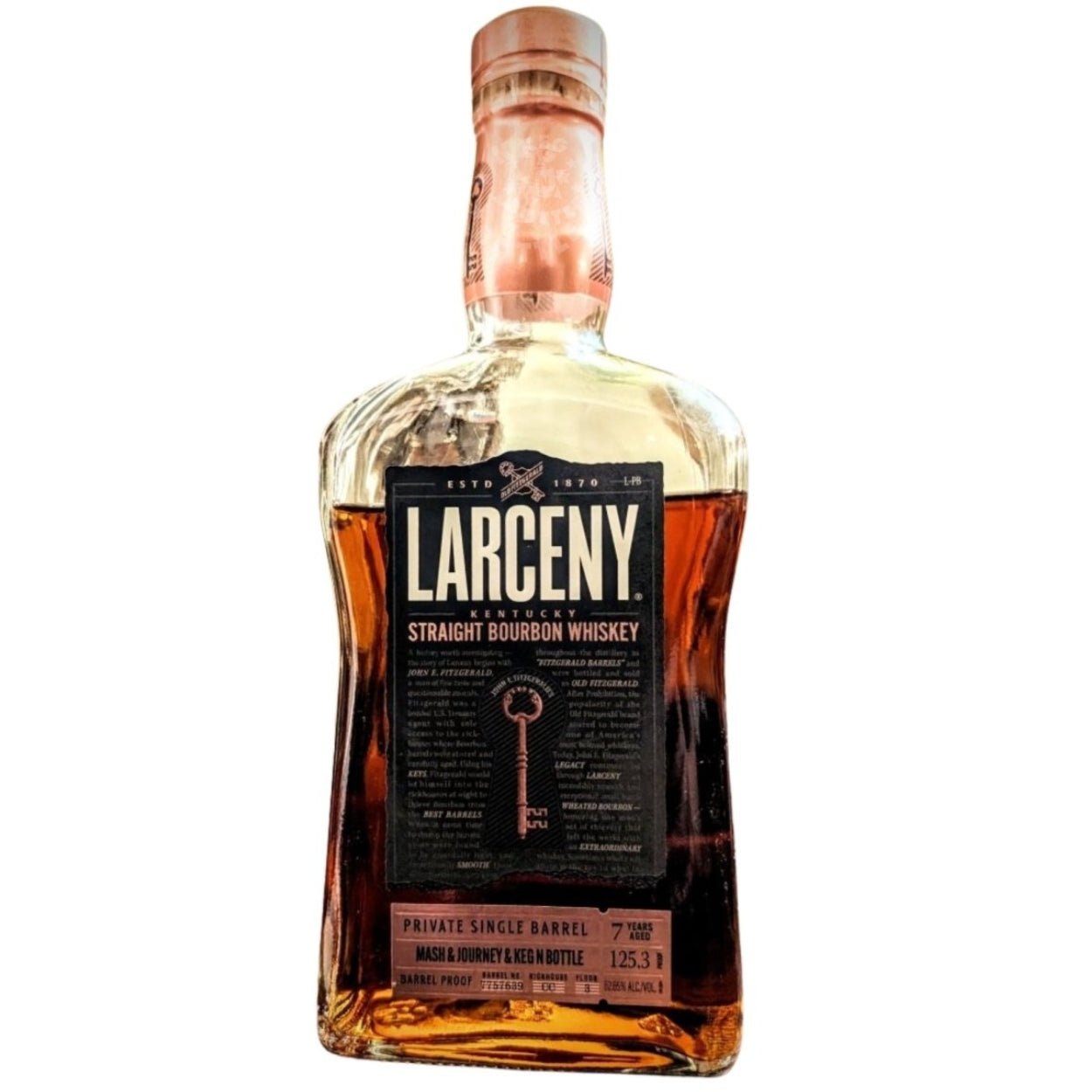 Larceny Private Barrel Proof Bourbon (Barrel #7757639 - We have the Deets) - Mash & Journey & Keg N Bottle Private Barrel Pick 750 ml