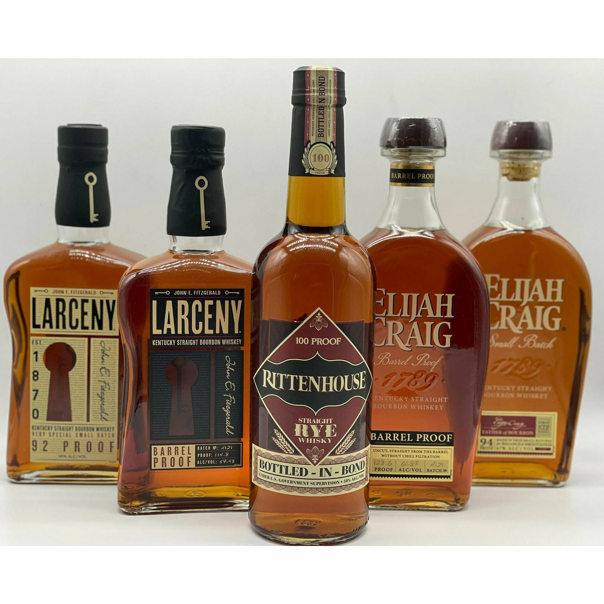 Larceny / Rittenhouse / Elijah Craig Whiskey Set (5 x 750ml)