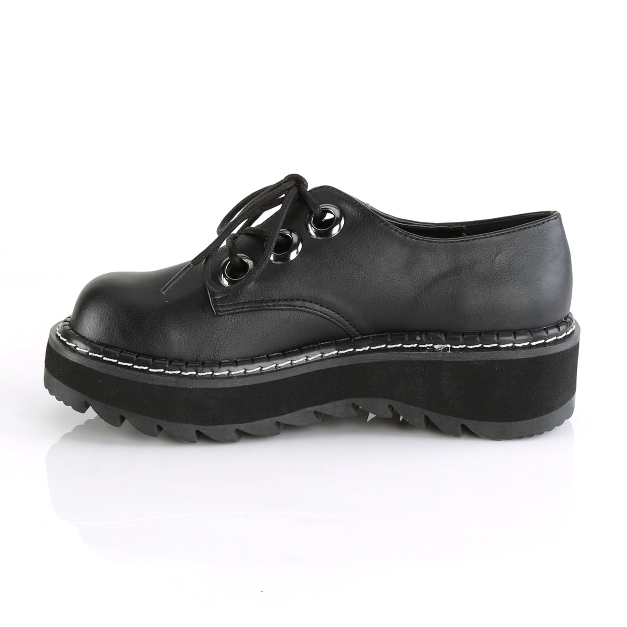 Black Vegan Leather 1.3" Platform Shoes*
