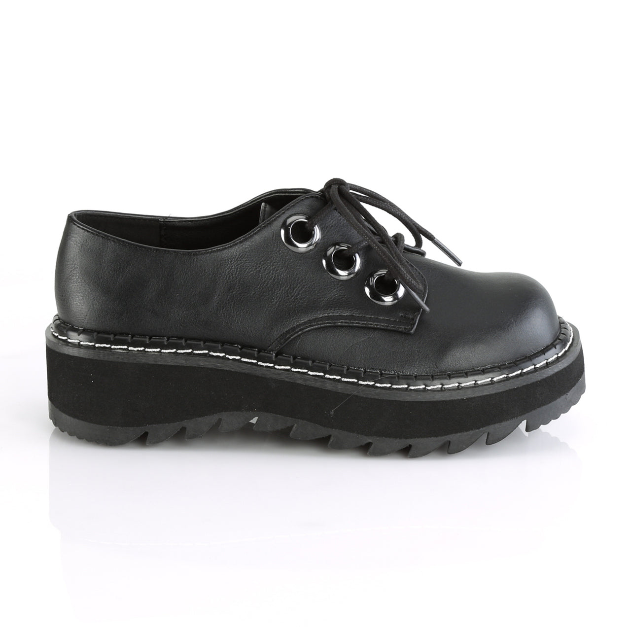Black Vegan Leather 1.3" Platform Shoes*
