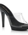 Women's Clear-Black 5" Heel Platform Slide