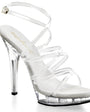 5" Heel Clear Criss-Cross Ankle Strap Sandal