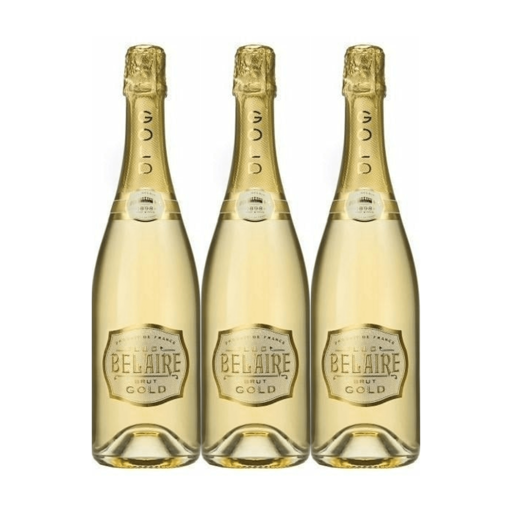 Luc Belaire Brut Gold Champagne (3 x 750 ml)