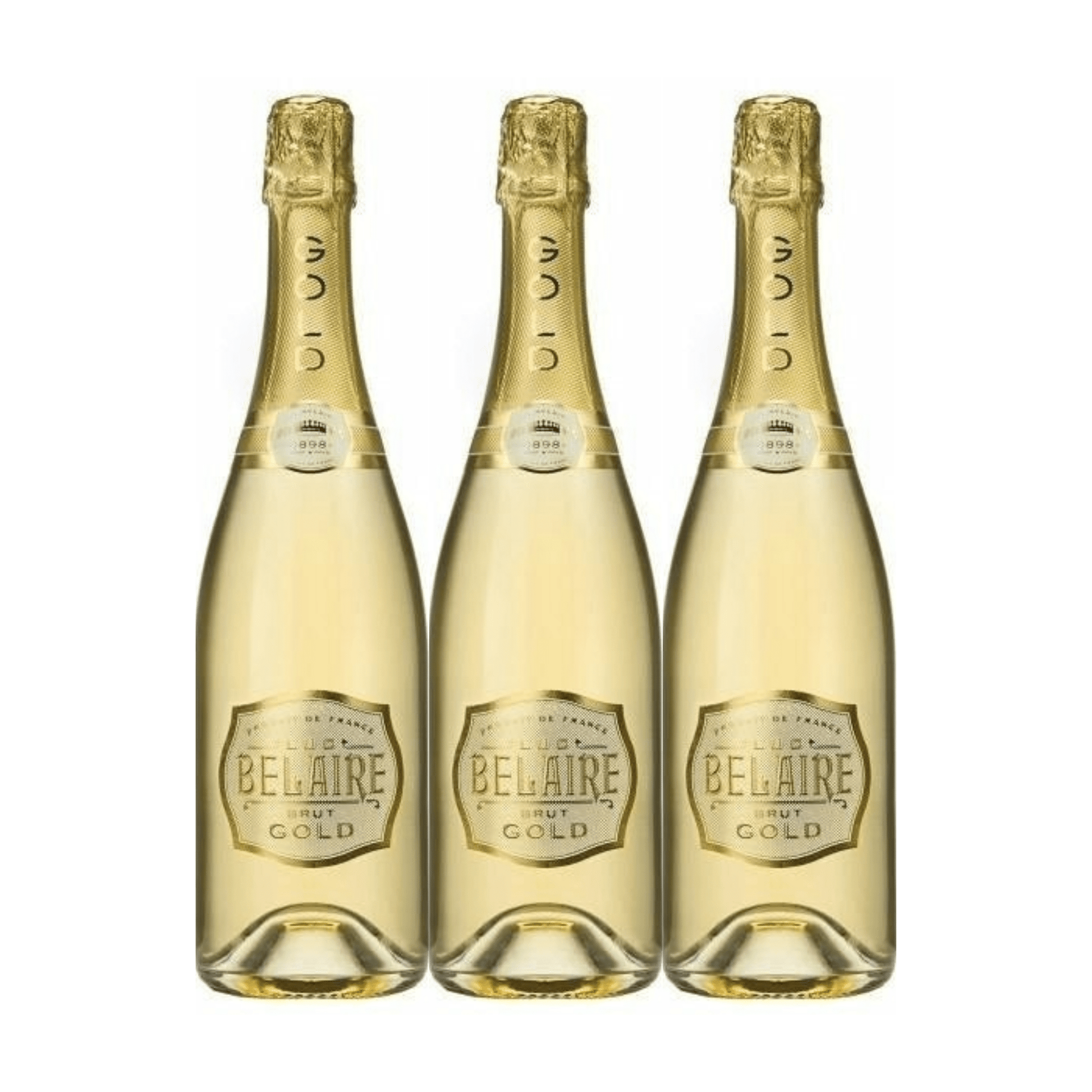 Luc Belaire Brut Gold Champagne (3 x 750 ml)