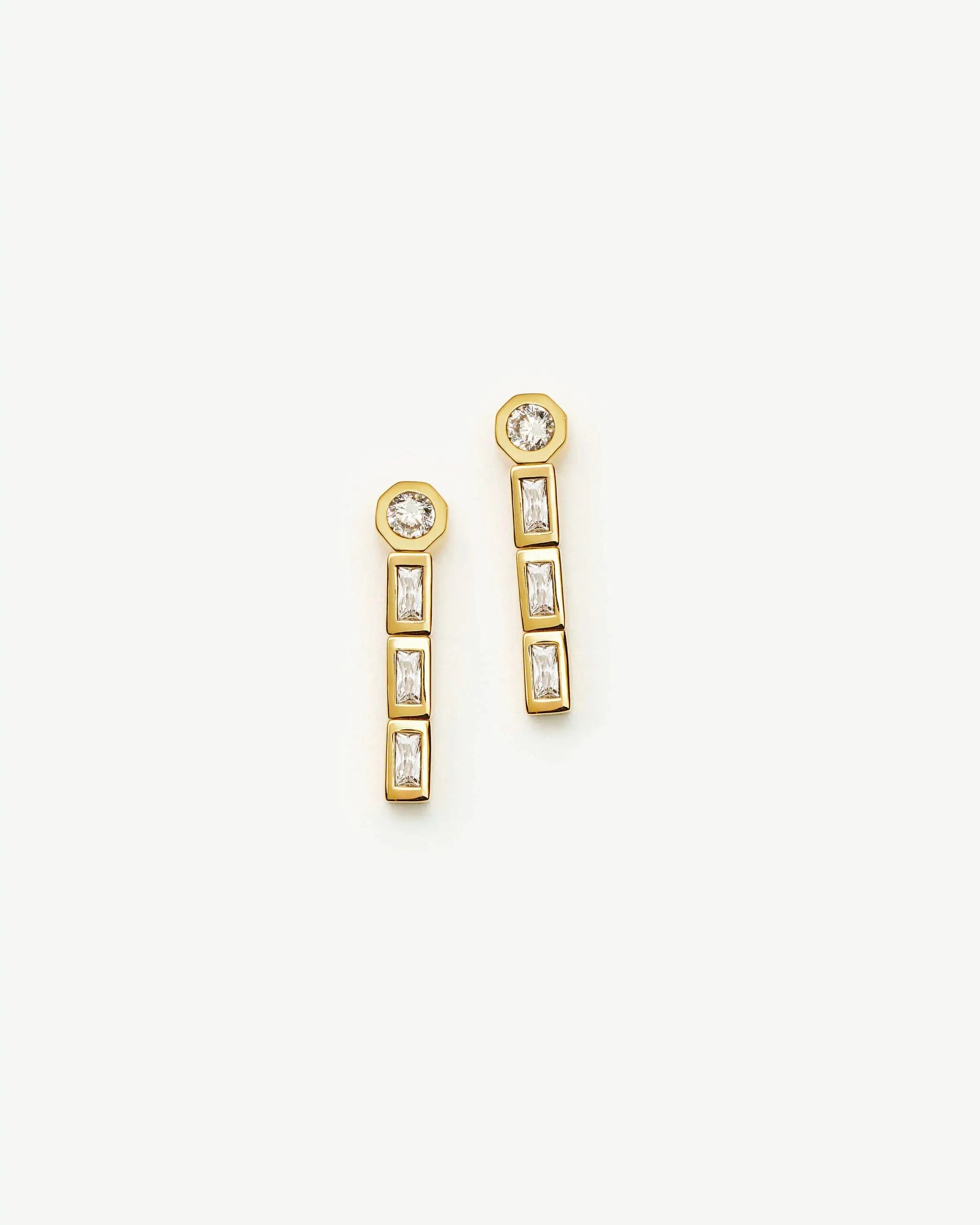 Lucy Williams Tennis Small Drop Earrings | 18ct Gold Vermeil Earrings Missoma 