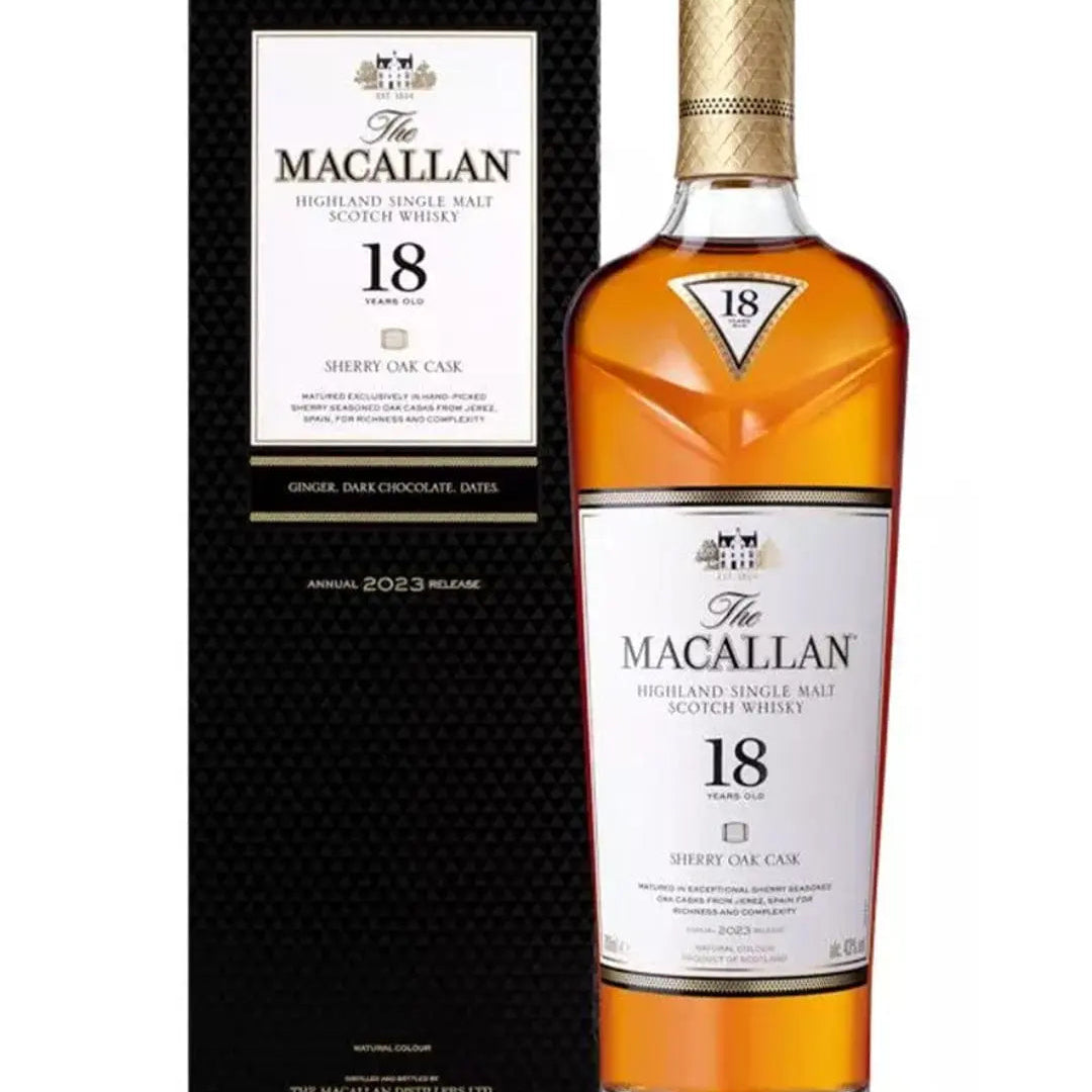 The Macallan 18 Year Old Sherry Oak Malt Whisky 2023 Release, 70 cl