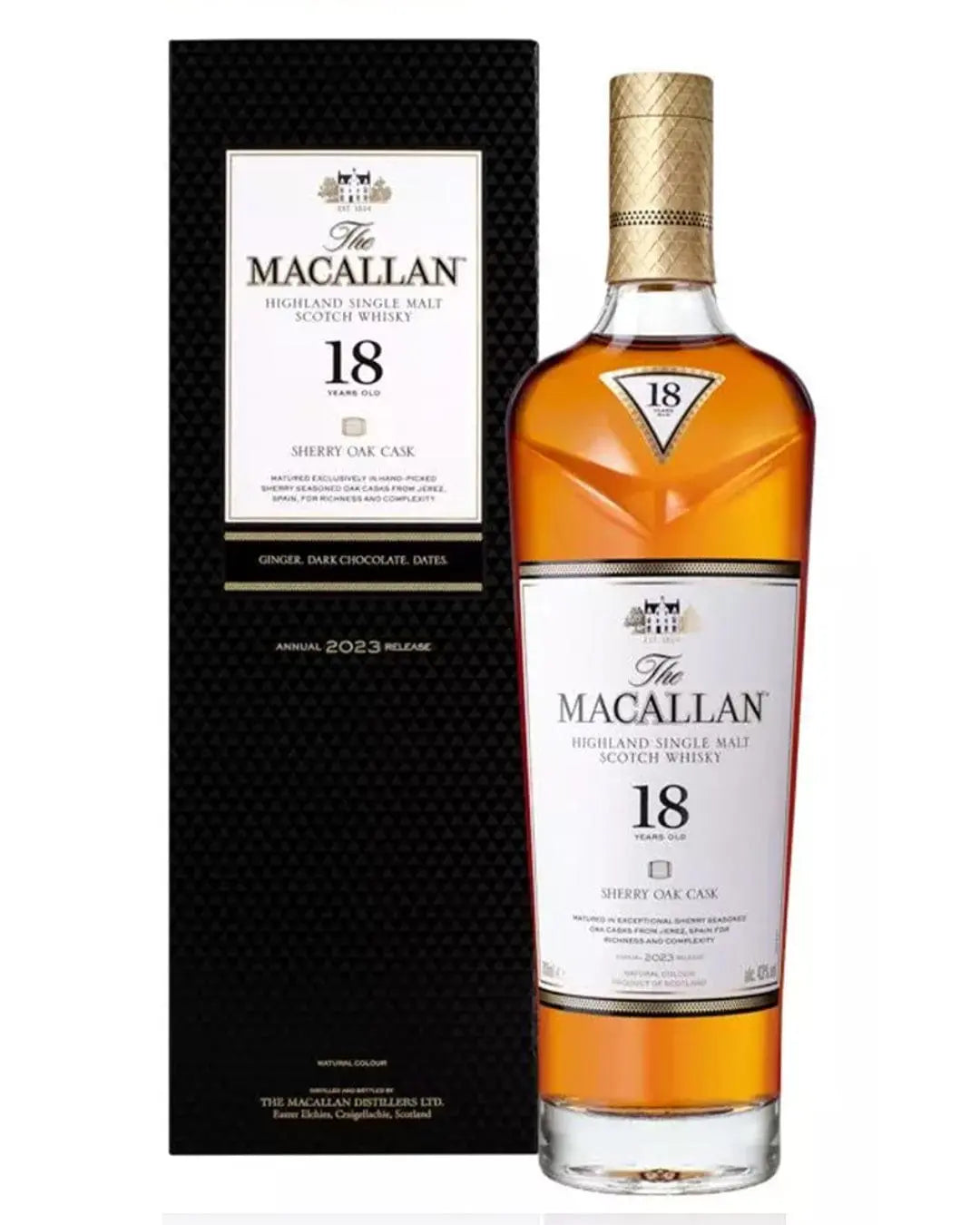 The Macallan 18 Year Old Sherry Oak Malt Whisky 2023 Release, 70 cl