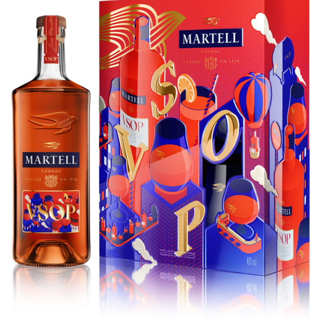 Martell VSOP Cognac with 2 Glass Gift Set, 70 cl