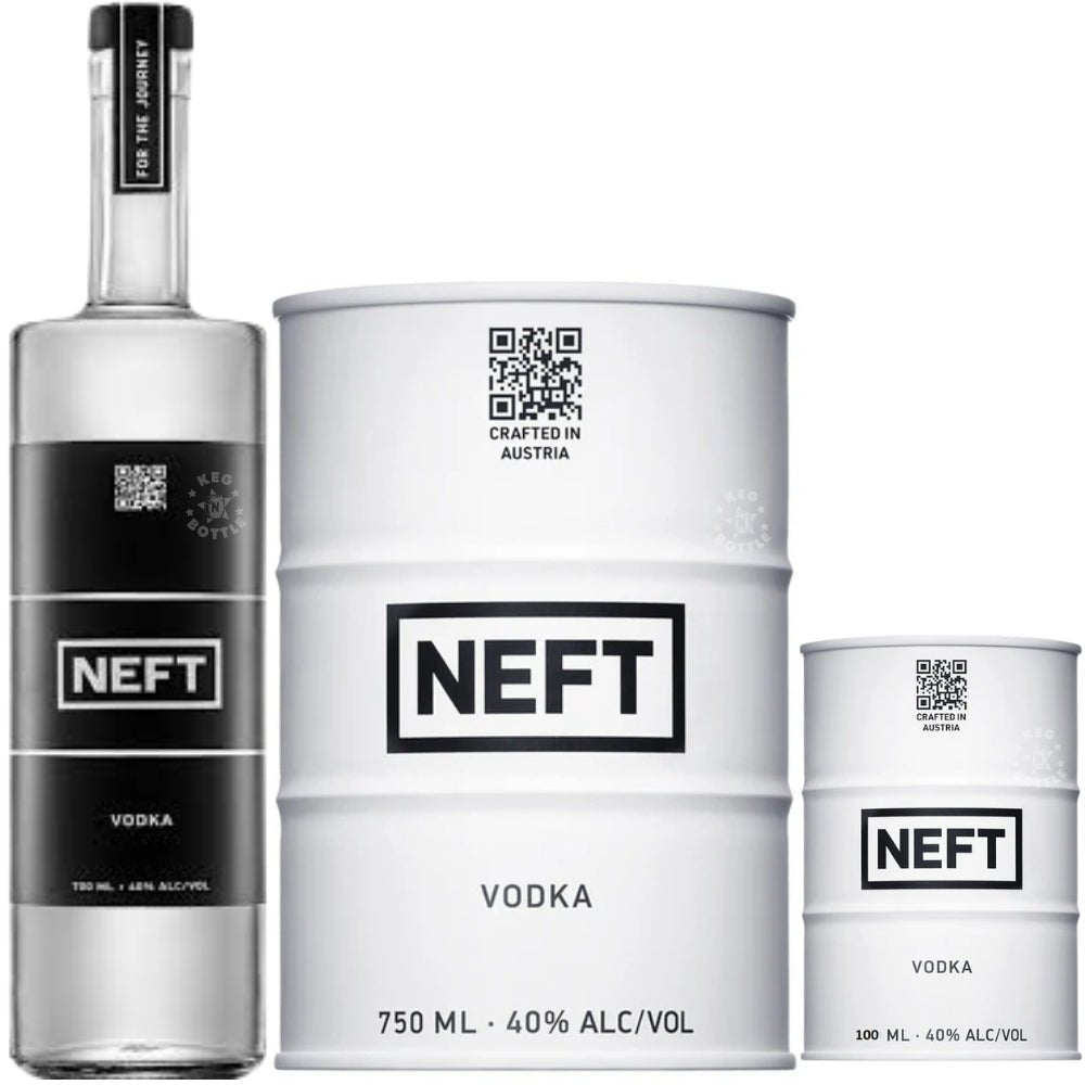 NEFT Vodka Bundle (750 ml Bottle + 750 ml Barrel + 100 ml Mini Barrel)