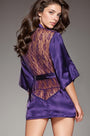 Satin Robe with Lace