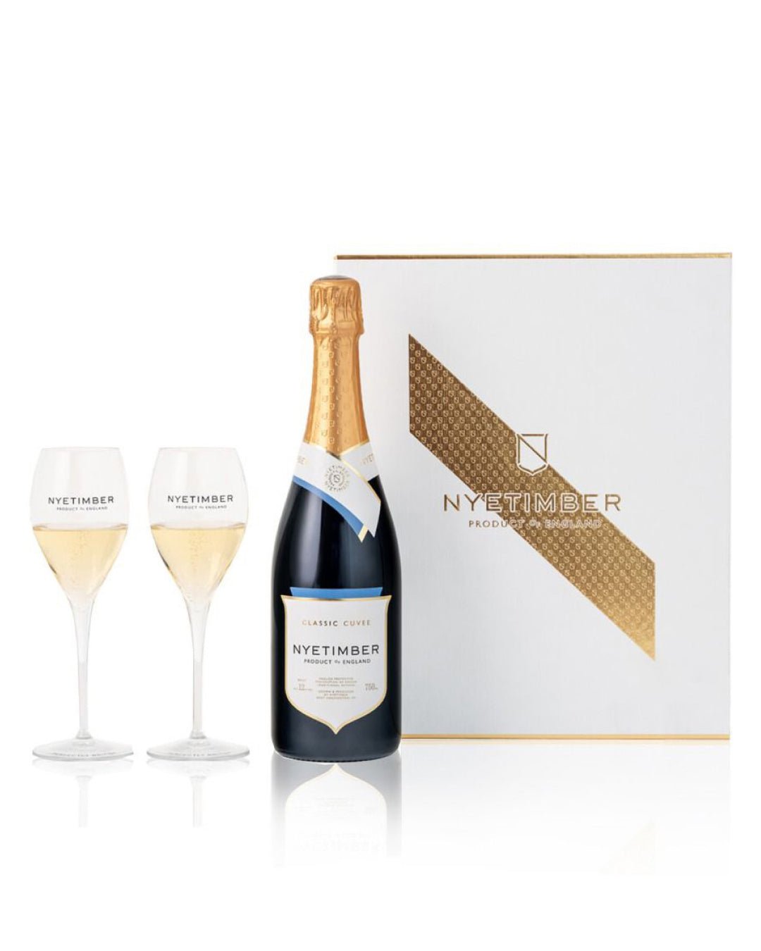 Nyetimber Classic Cuvee and Flutes Gift Box, 75 cl