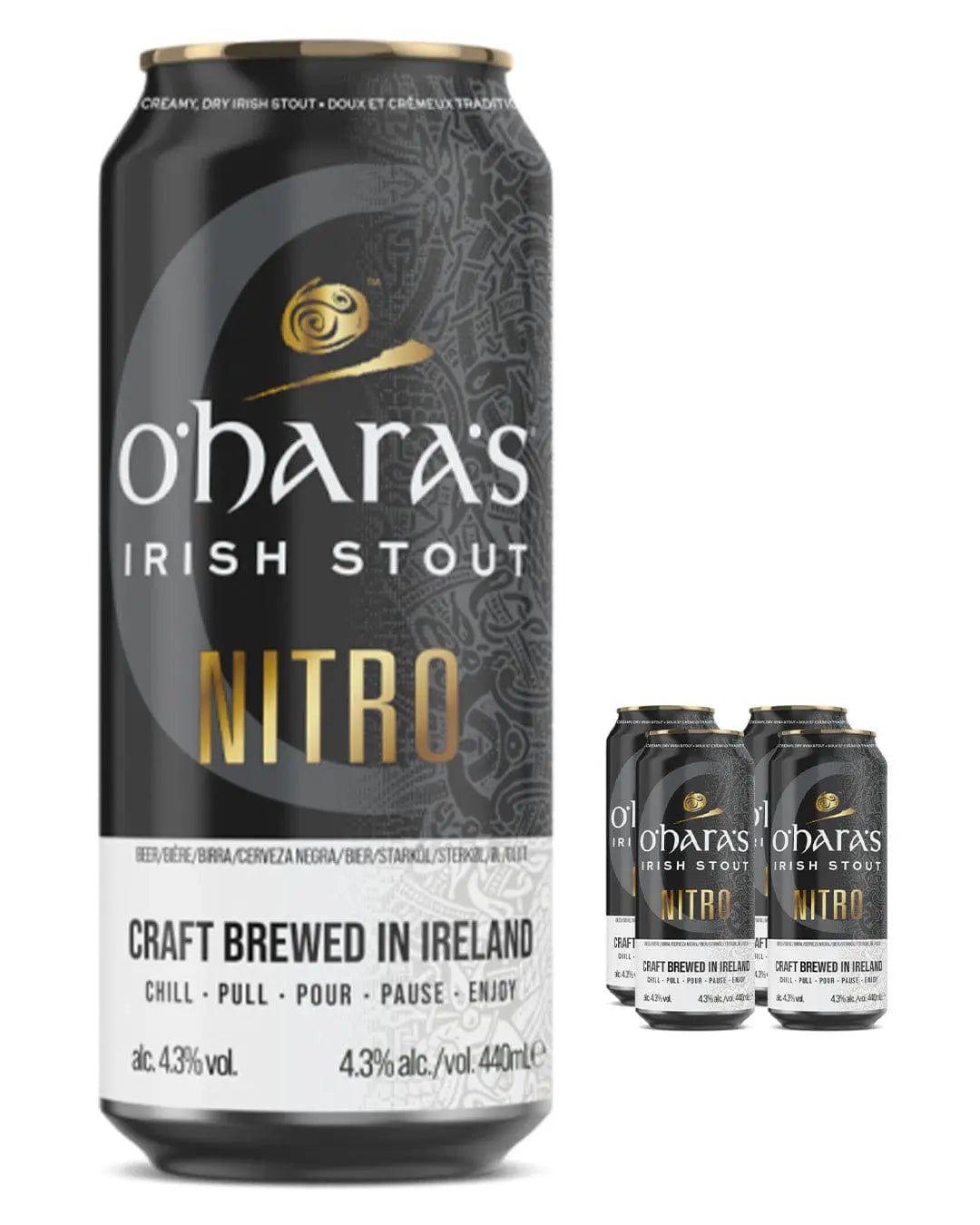 O'Hara's Irish Nitro Stout, 4 x 440 ml