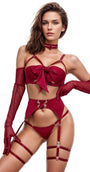 Bow Bra and Garterbelt Set