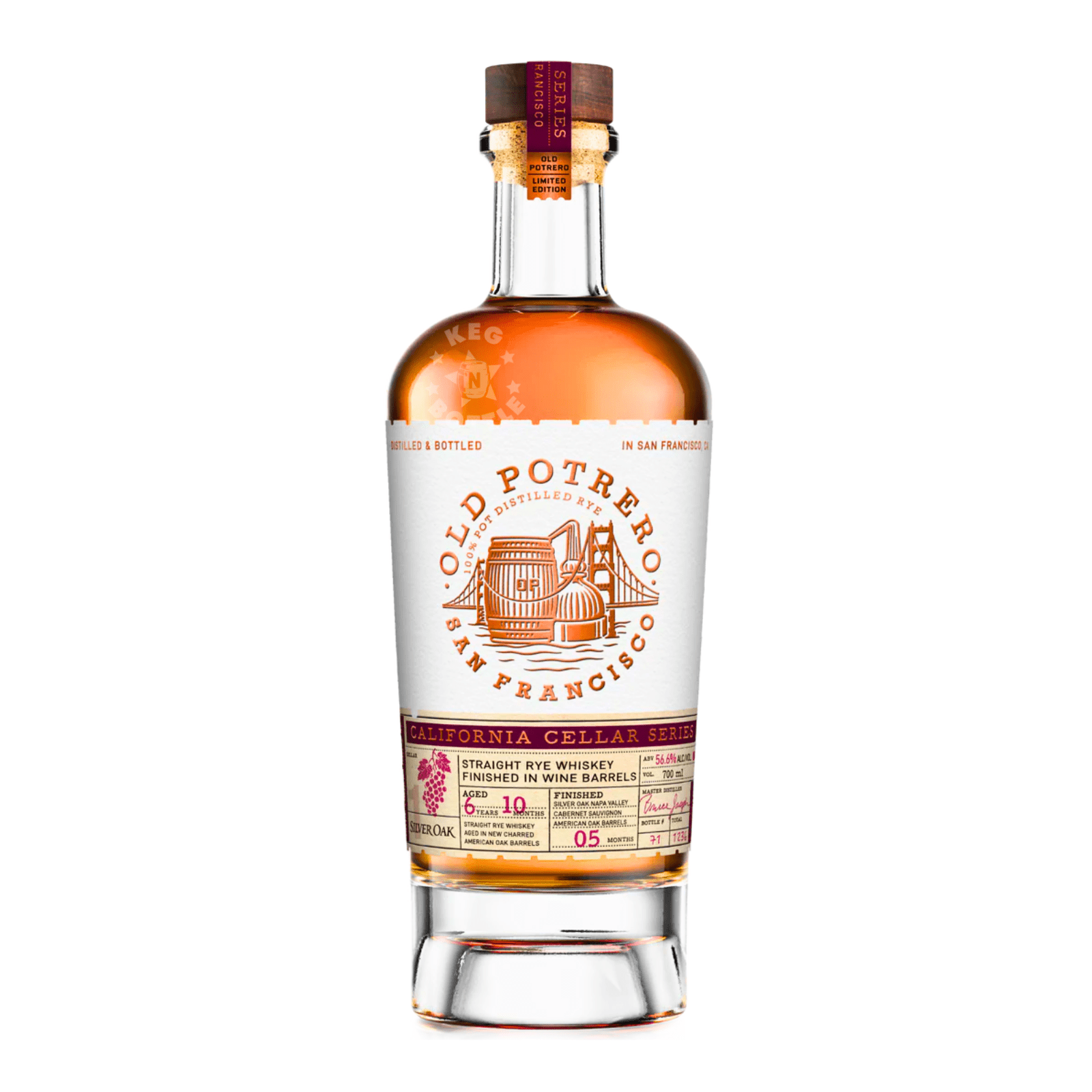 Old Potrero Straight Rye 6yr Whiskey California Cellar Series Silver Oak (700 ml)