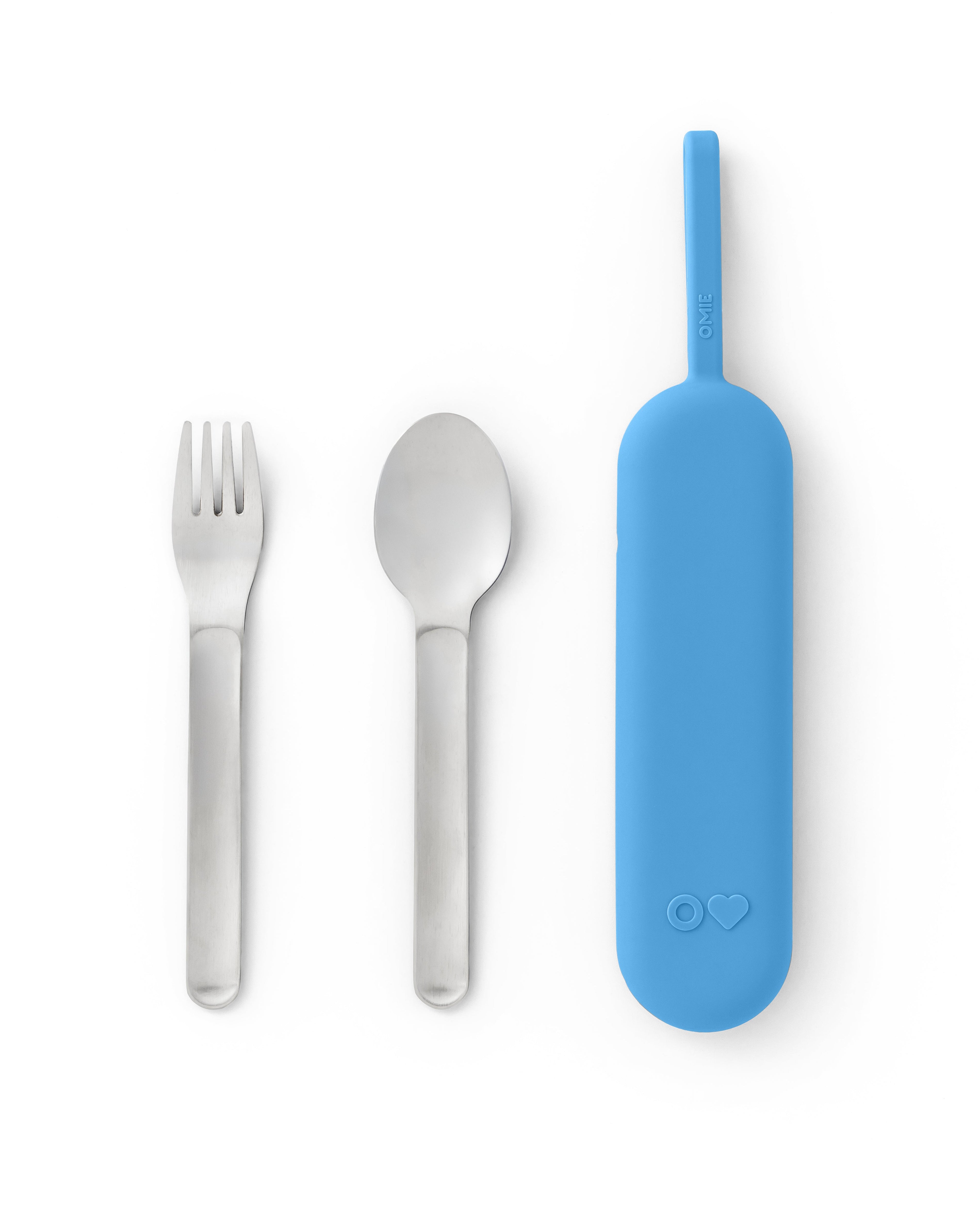 Omiebox - OmiePod UP Azure Silicone Fork and Spoon Set