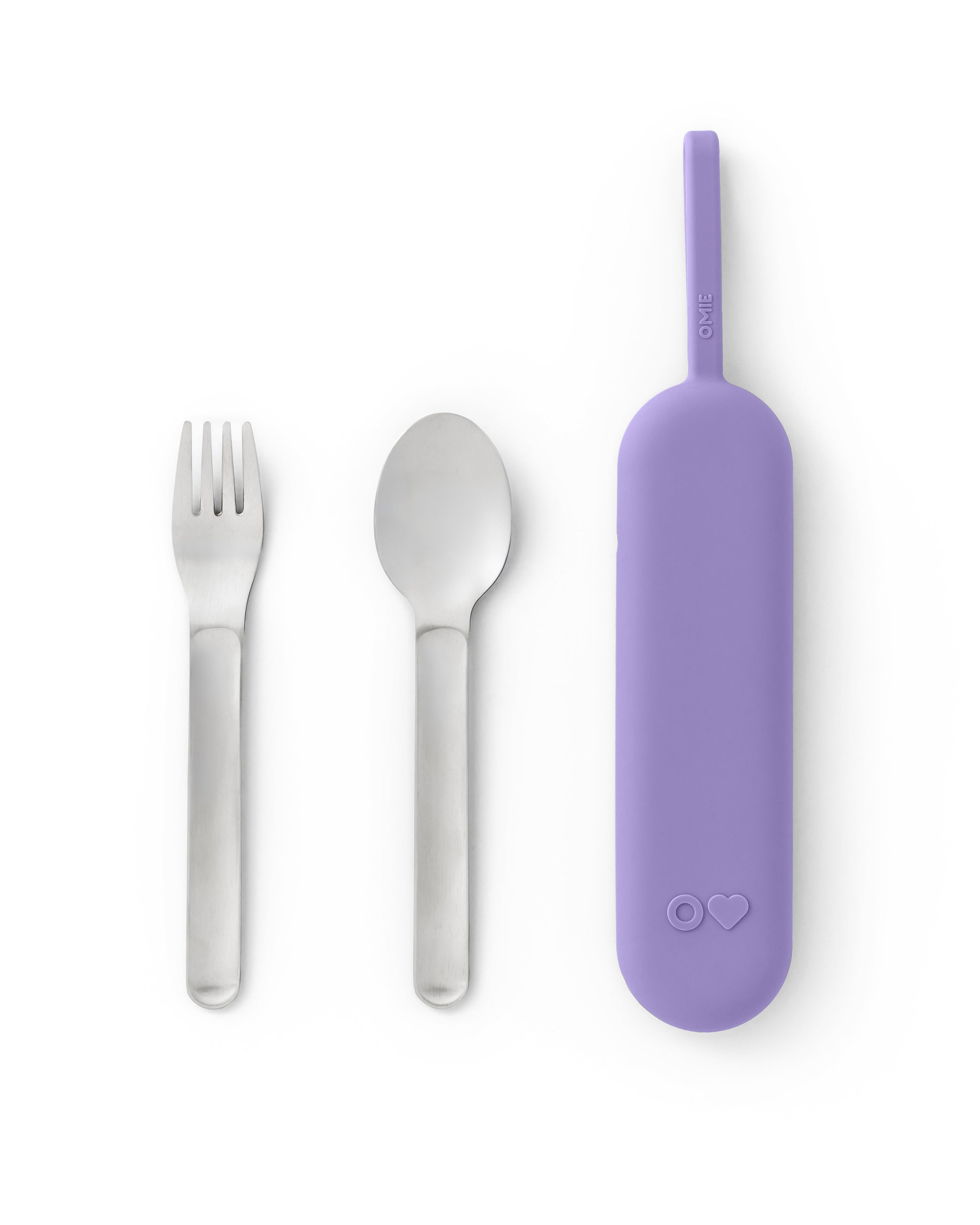 Omiebox - OmiePod UP Violet Silicone Fork and Spoon Set