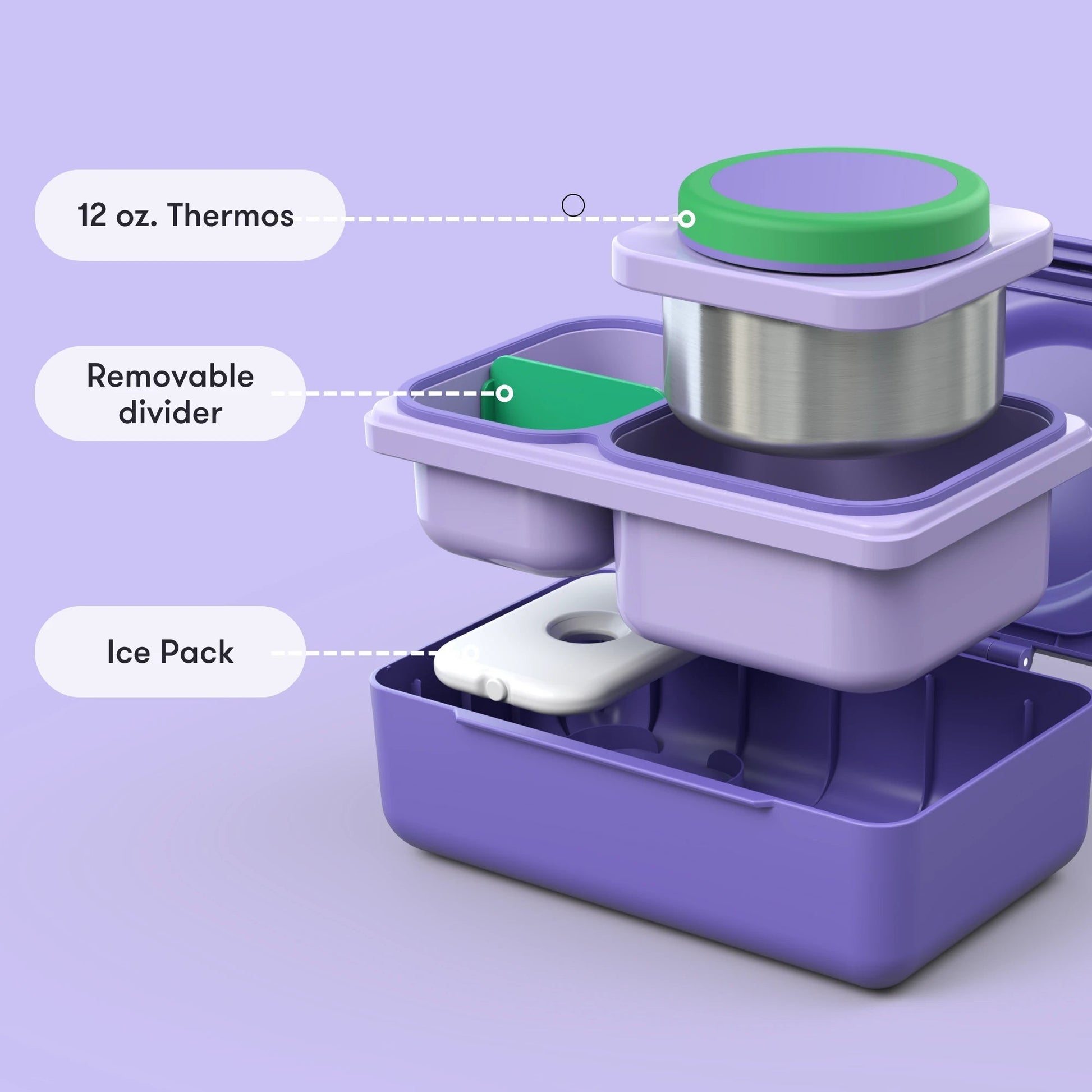 Omiebox - UP Heat Insulated 2nd Generation Galaxy Purple Bento Lunch Box