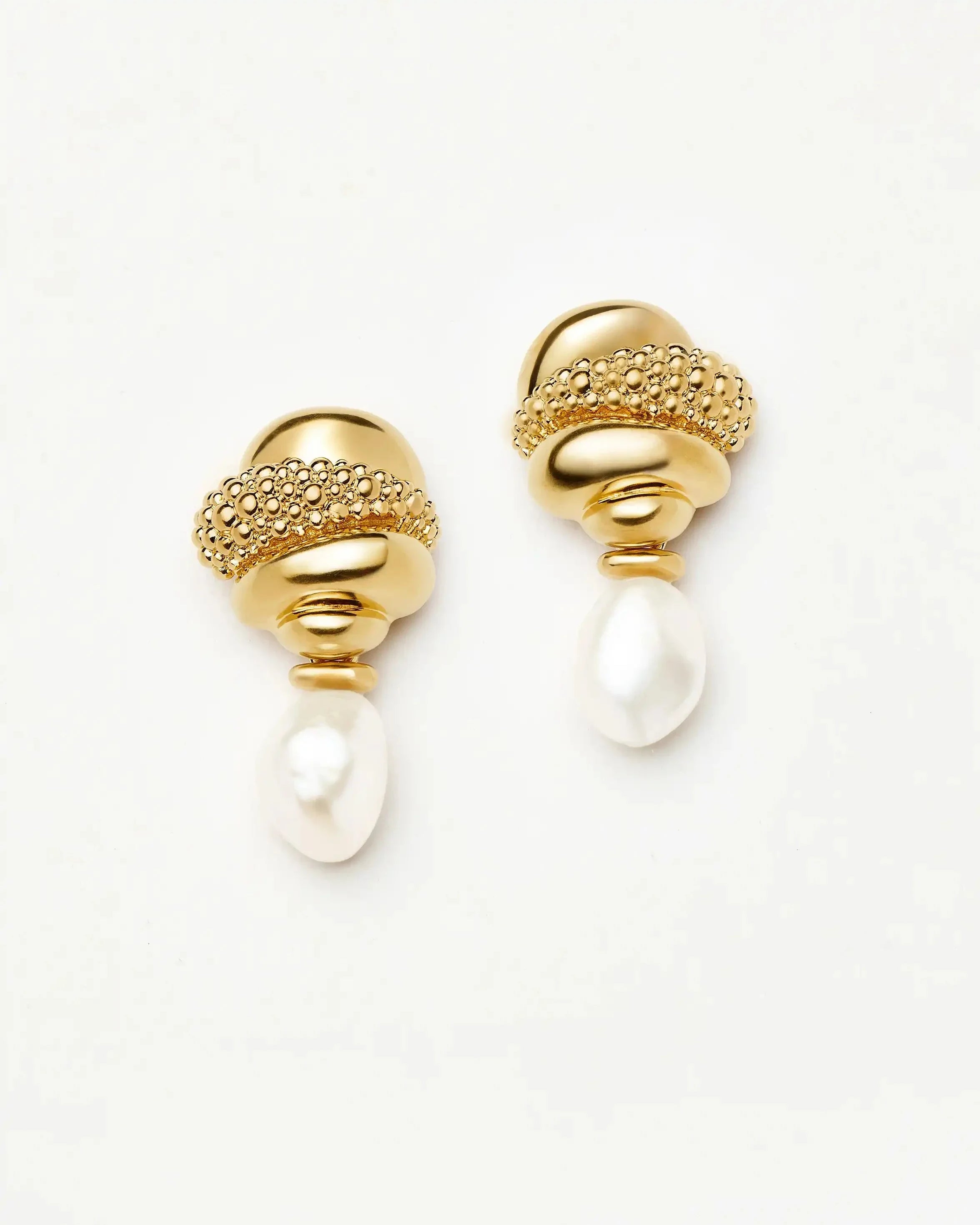 Pearl Baya Charm Drop Earrings | 18ct Gold Plated/Pearl Earrings Missoma 