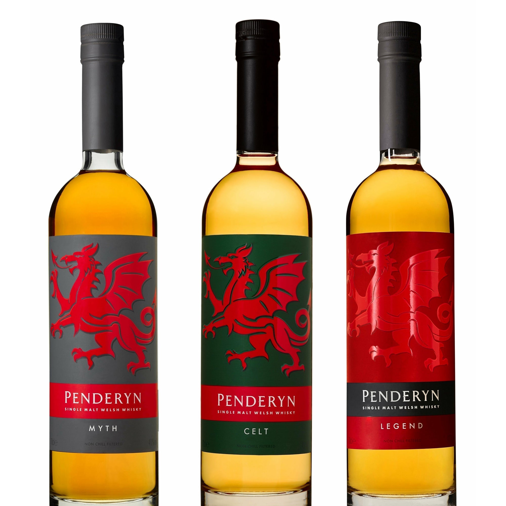 Penderyn Dragon Series 3 Pack Set Myth, Celt, Legend (3x750ml)