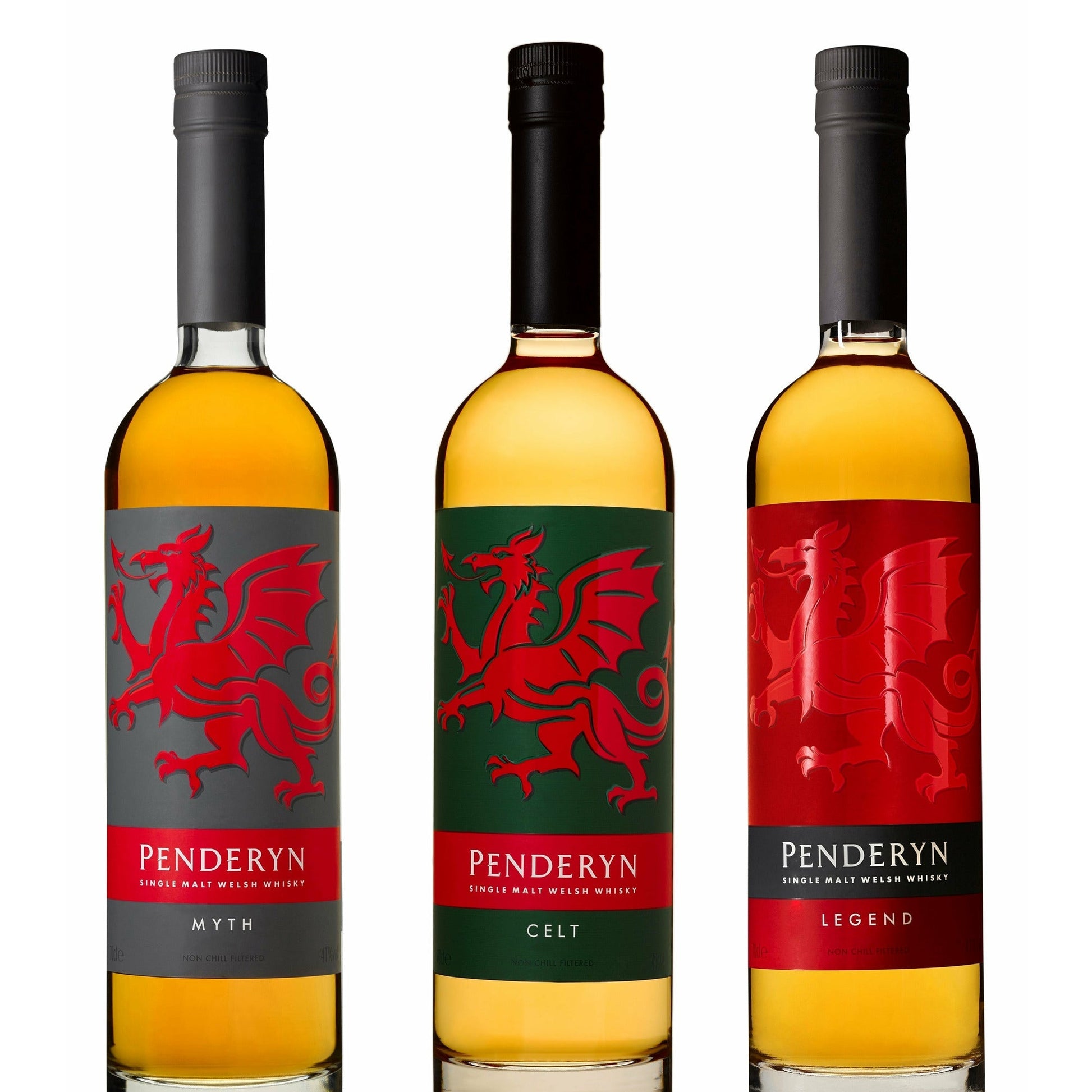Penderyn Dragon Series 3 Pack Set Myth, Celt, Legend (3x750ml)
