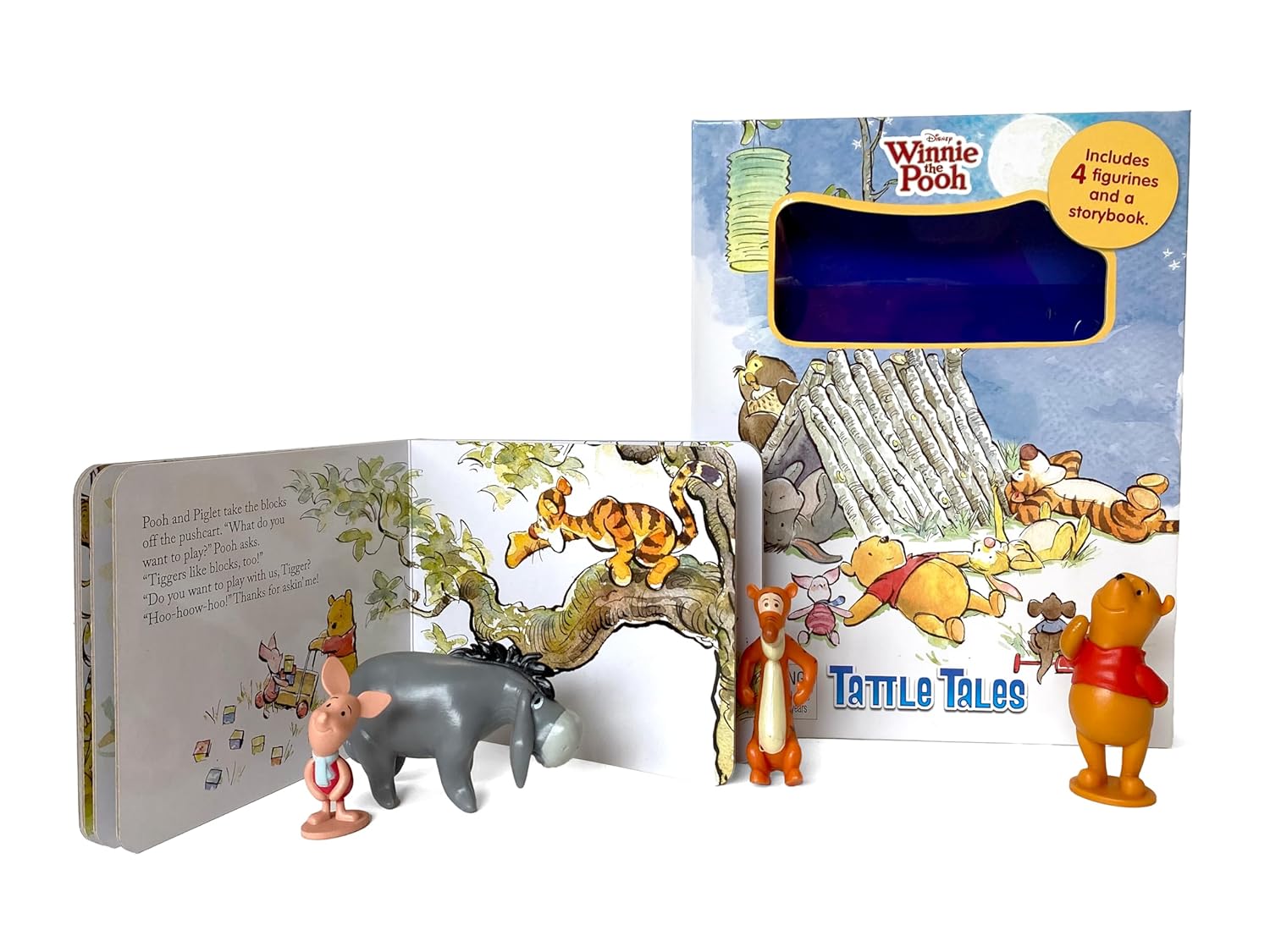 Phidal - Winnie the Pooh Tattle Tales Figurine Toy English Activity and Story Book