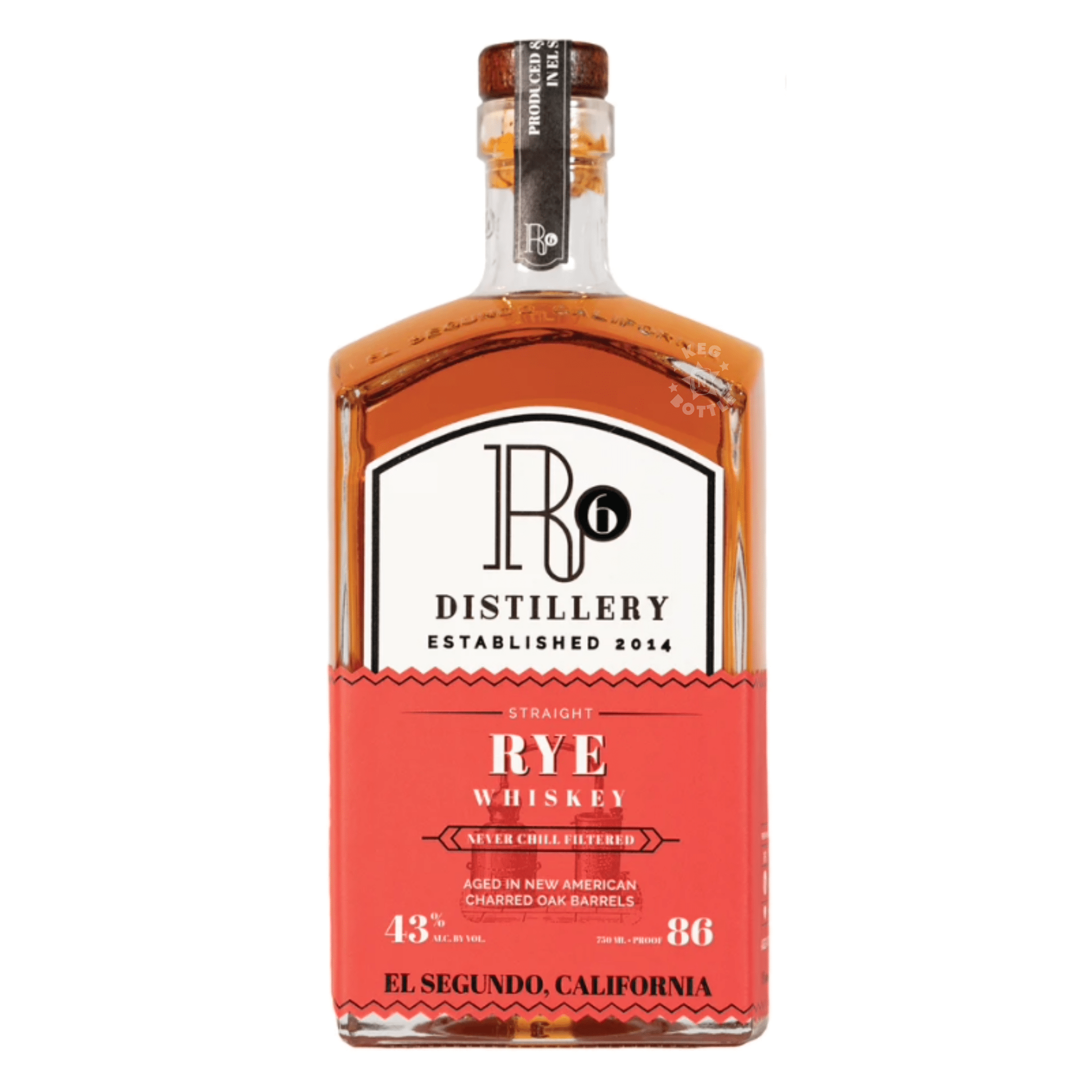 R6 Straight Rye Whiskey (750 ml)