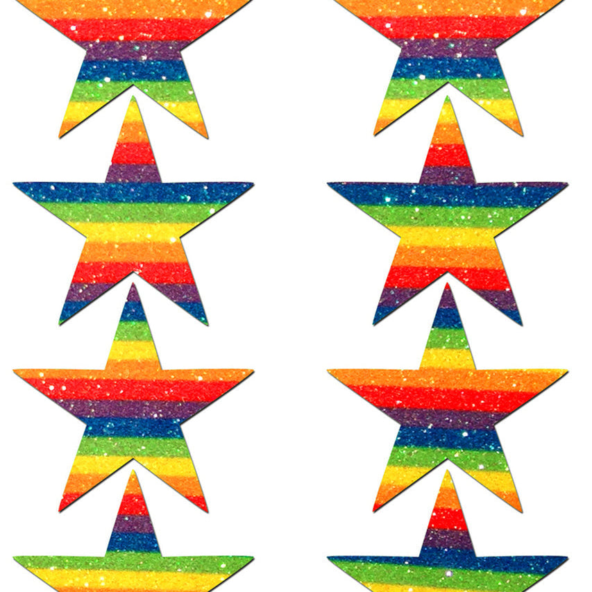 Mini Rainbow Glitter Star Body Nipple Pasties