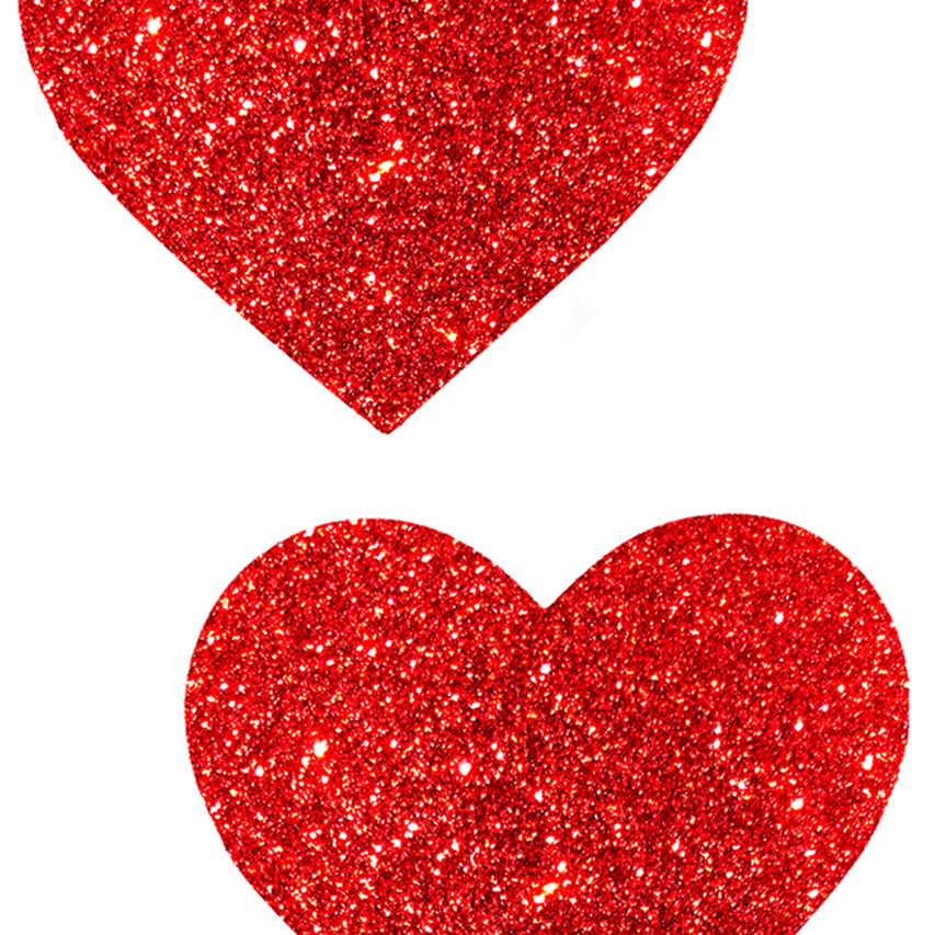 Ravish Me Red Glitter Heart Nipple Pasties