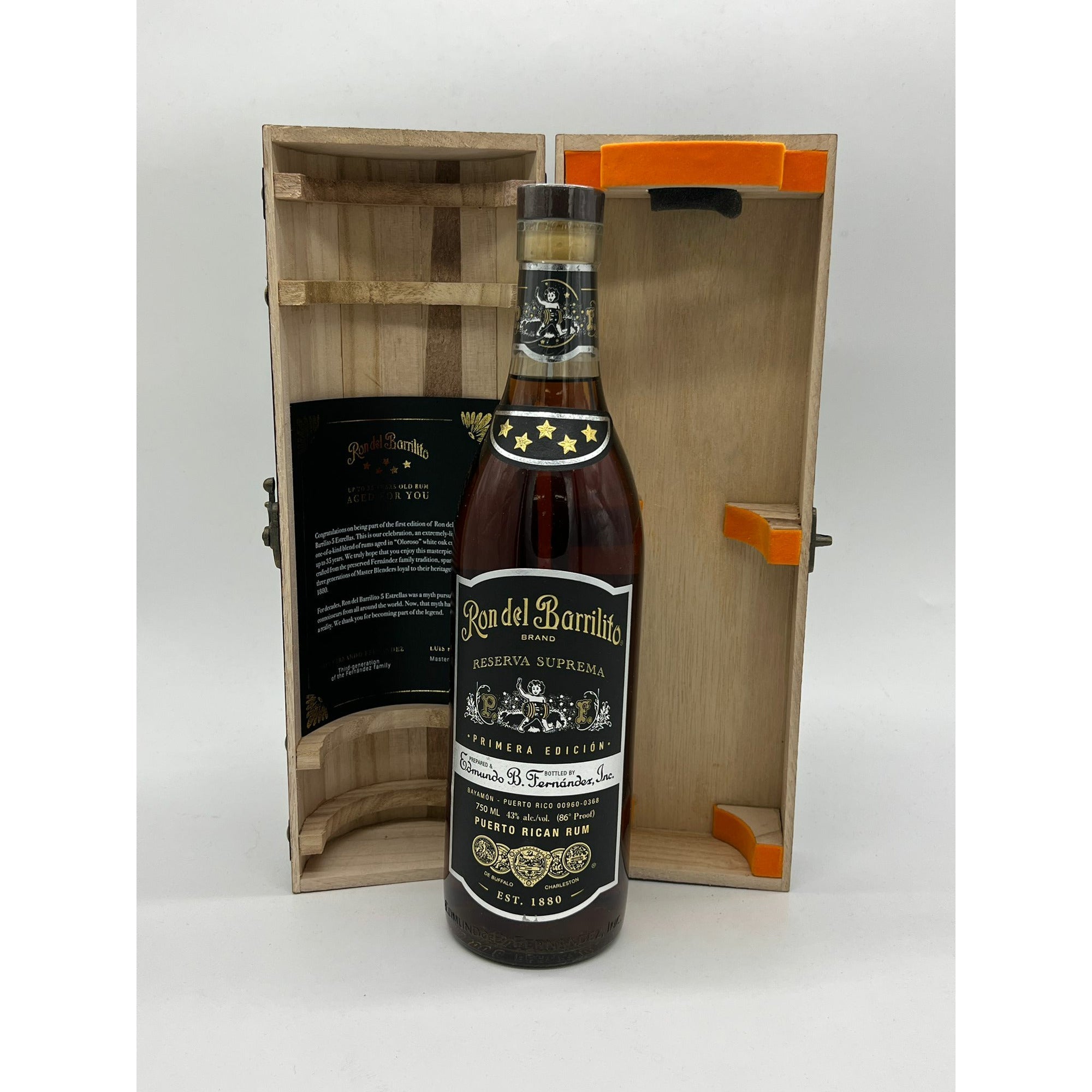 Ron Del Barrilito Aged Rum 5 Stars Primera Edicion Reserva Suprema 86 (750 ml)
