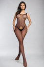 Rhinestone Net Crotchless Bodystocking
