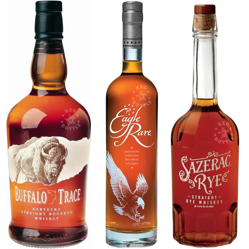 Sazerac Rye + Eagle Rare + Buffalo Trace Whiskey Bundle (3 x 750 ml)
