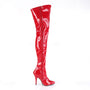 5" Heel Red Plain Stretch Thigh Boots*