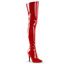 5" Heel Red Plain Stretch Thigh Boots*