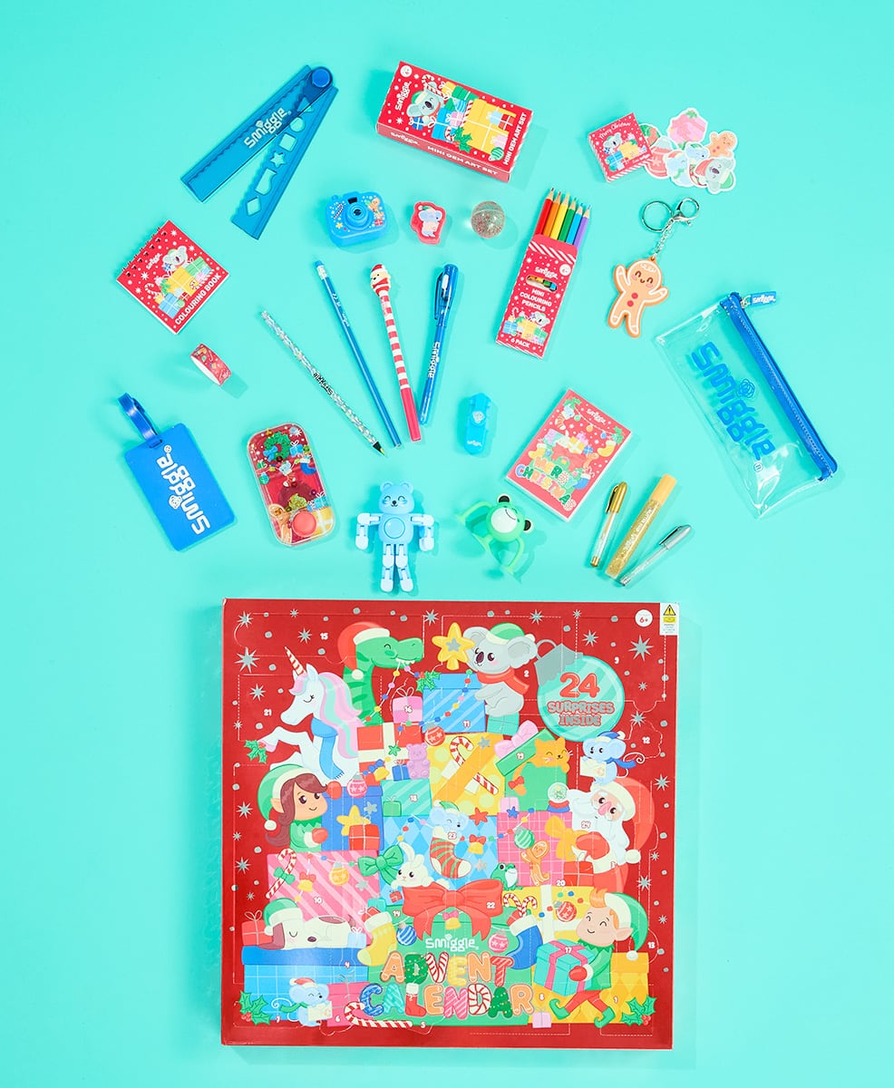 Smiggle - 2026 Christmas Calendar Stationery and Toy Set