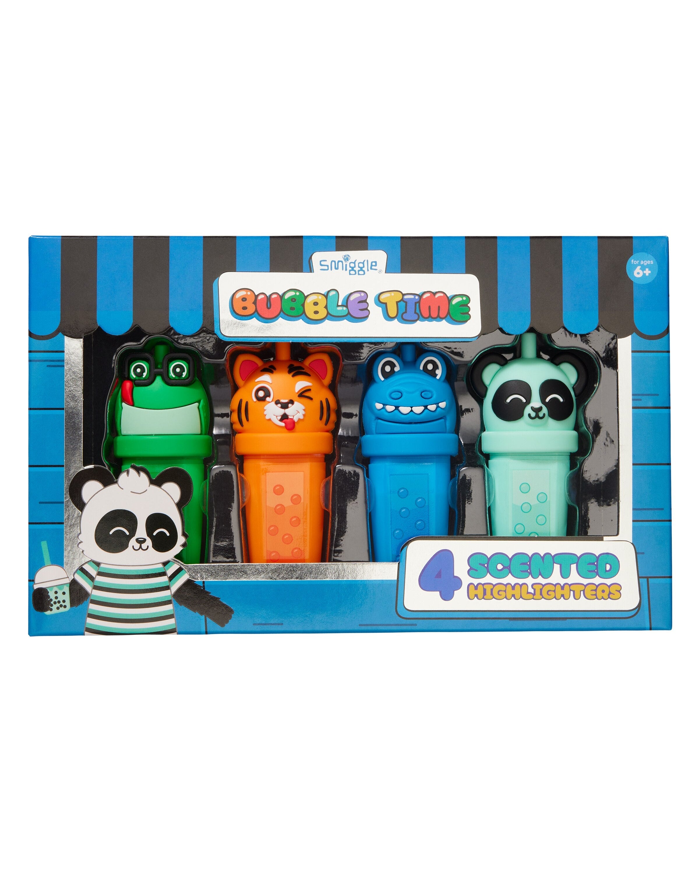 Smiggle - Bubble Time Fluorescent Highlighter 4-piece Pen Set