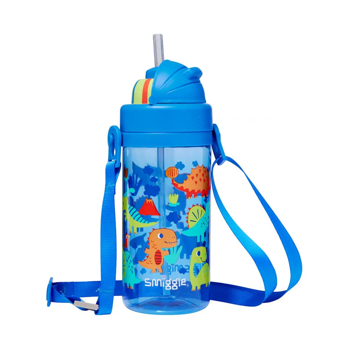 Smiggle - Glide Teeny Tiny Dinossi Design 400 ML BPA-free Hidden Straw Water Bottle