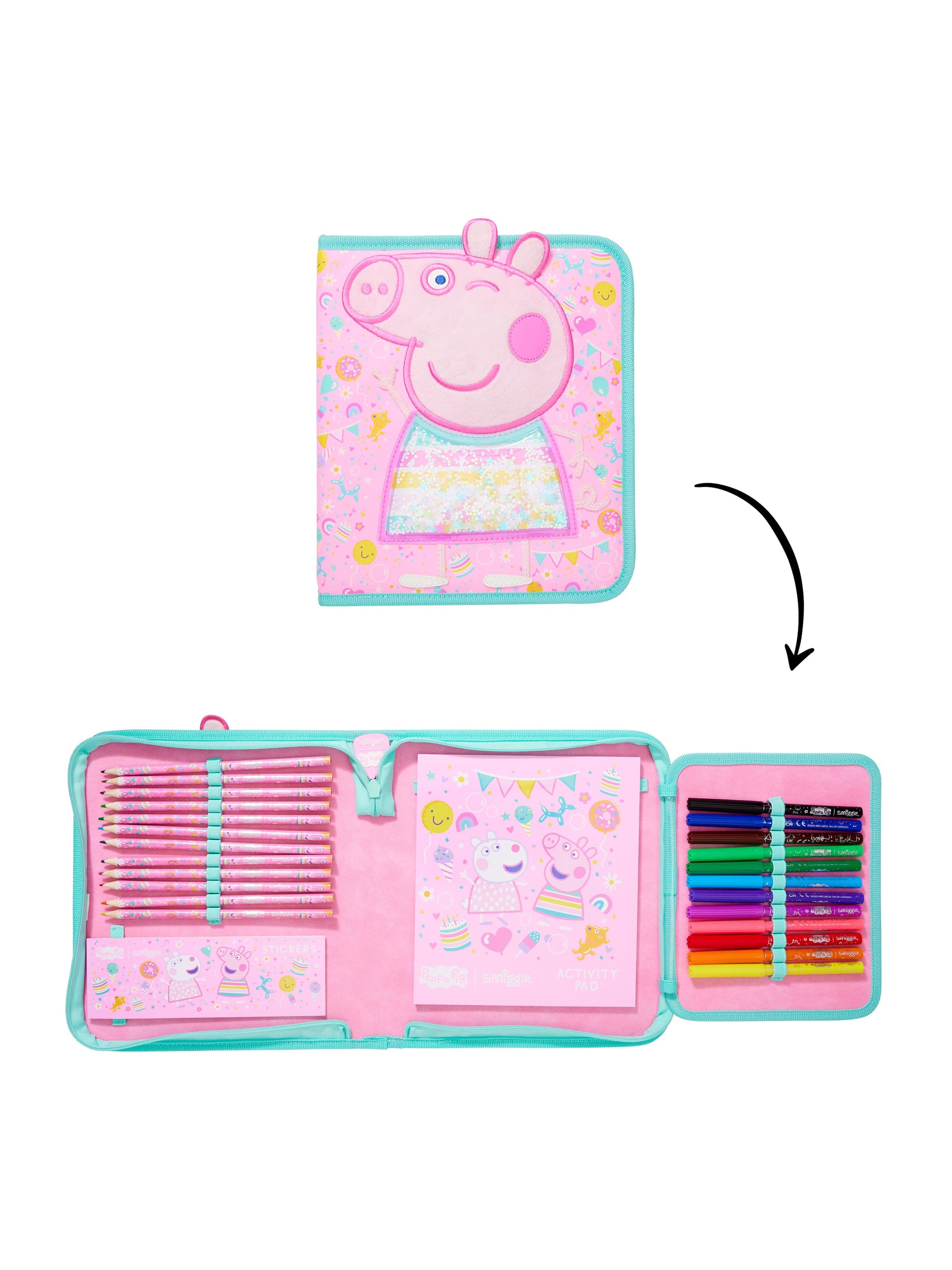 Smiggle - Peppa Pig Pencil Case and Stationery Set