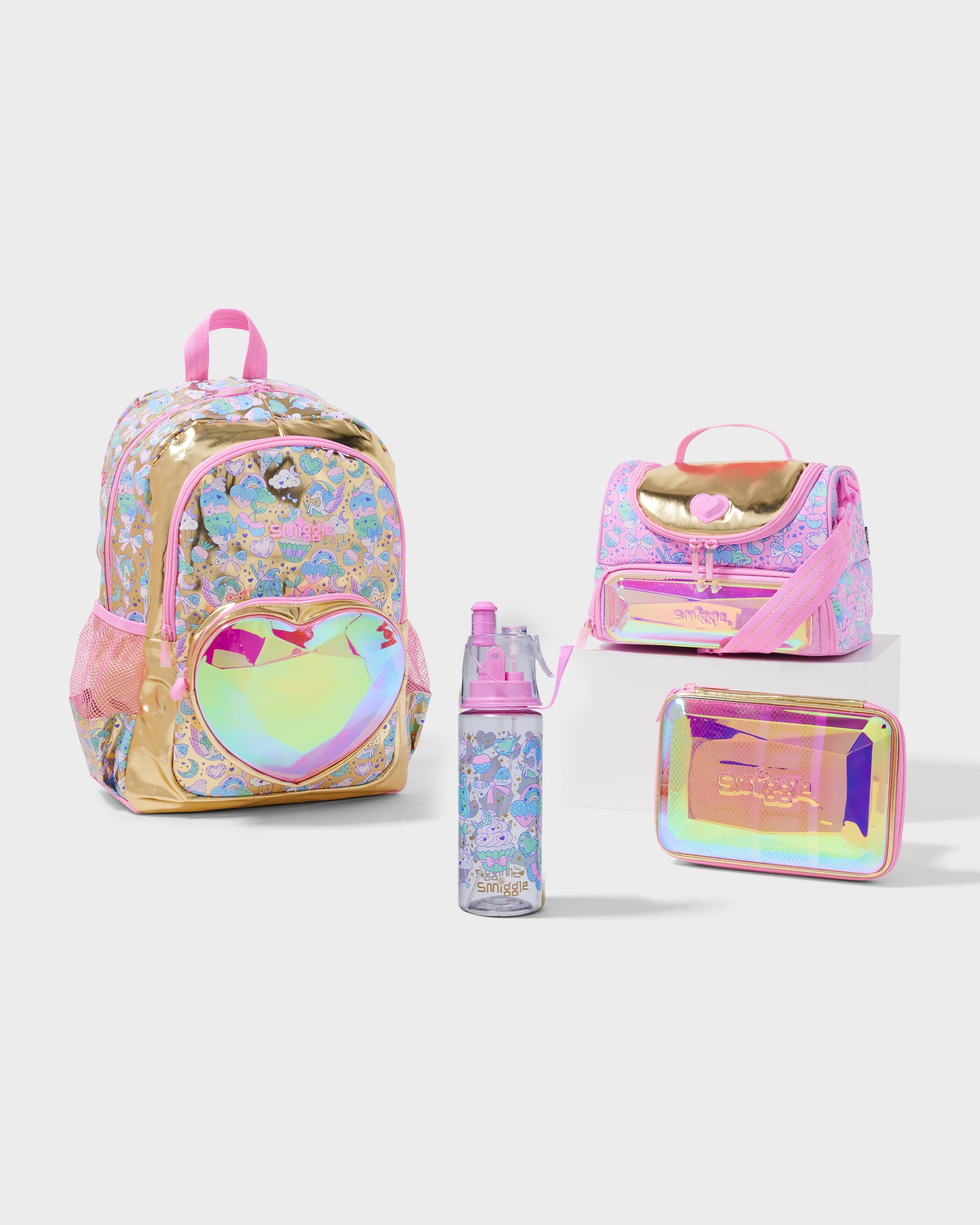 Smiggle - Işıltılı 4 Parçalı Okul Çantası Seti