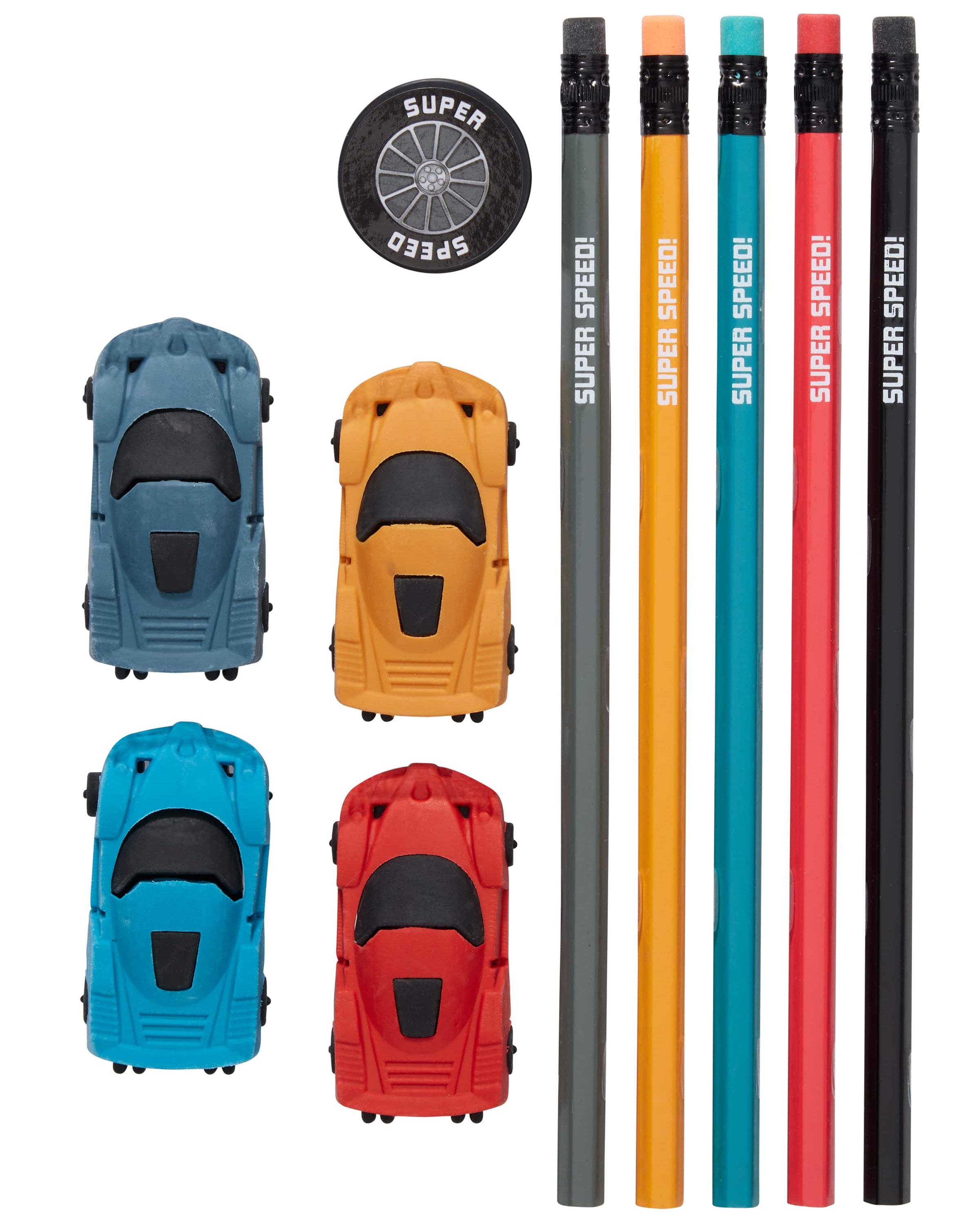 Smiggle - Super Racing Pencil and Eraser Set