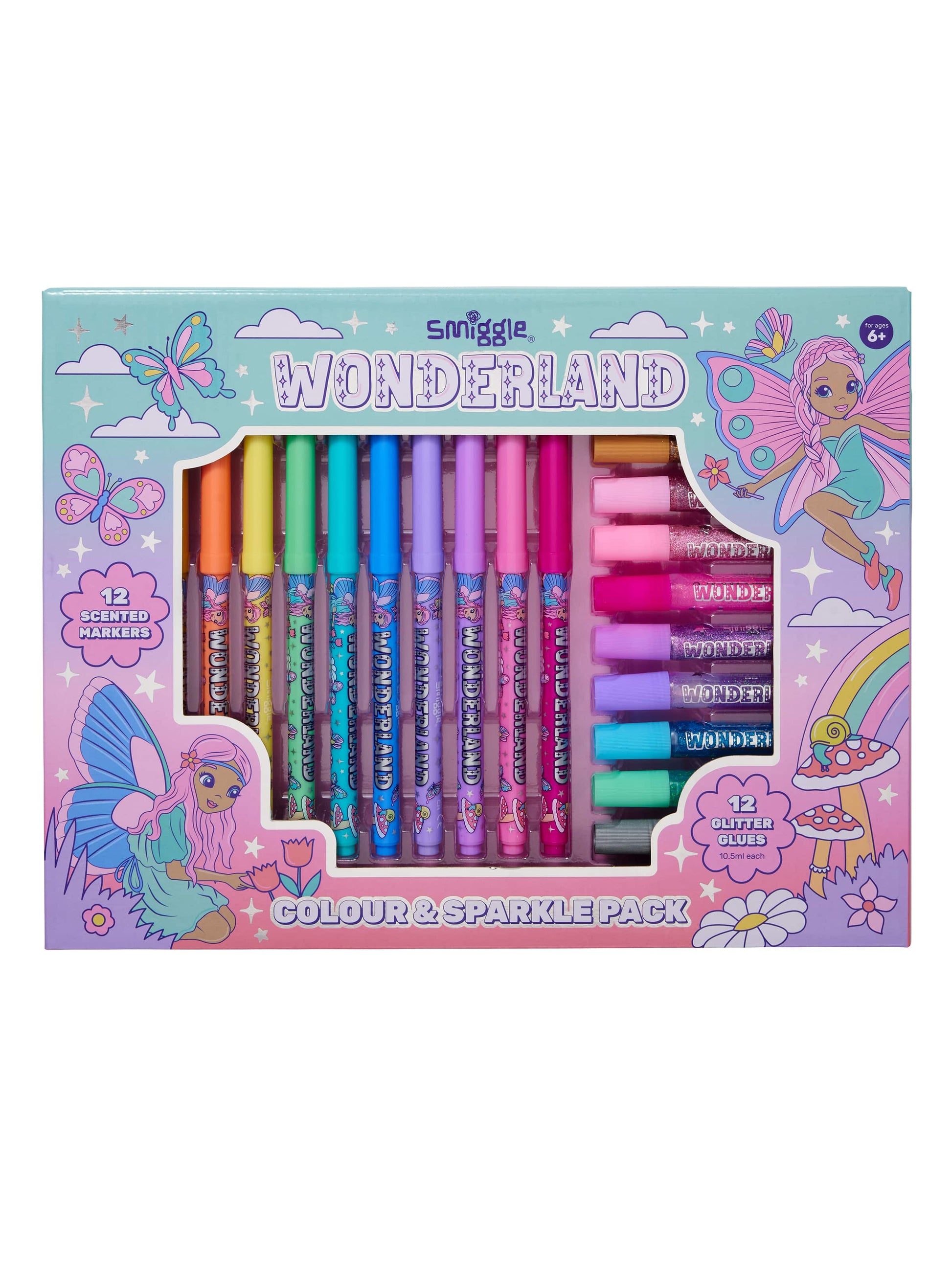 Smiggle - Wonderland Scented Coloring Pencil and Glitter Glue Set