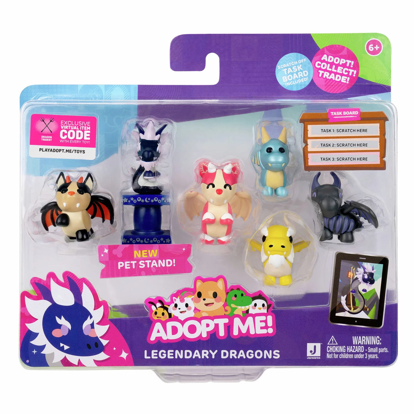 Squishmallows - Adopt Me! 6-Pack Legendary Dragons Toy Figures